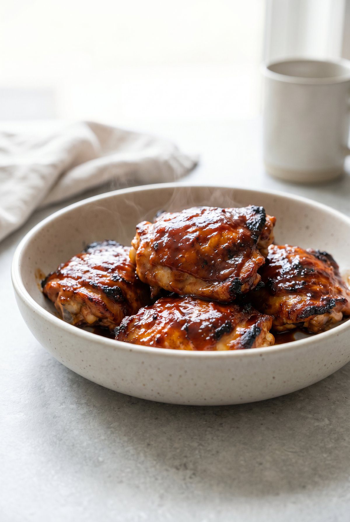 Air Fryer Bbq Chicken served and ready to eat