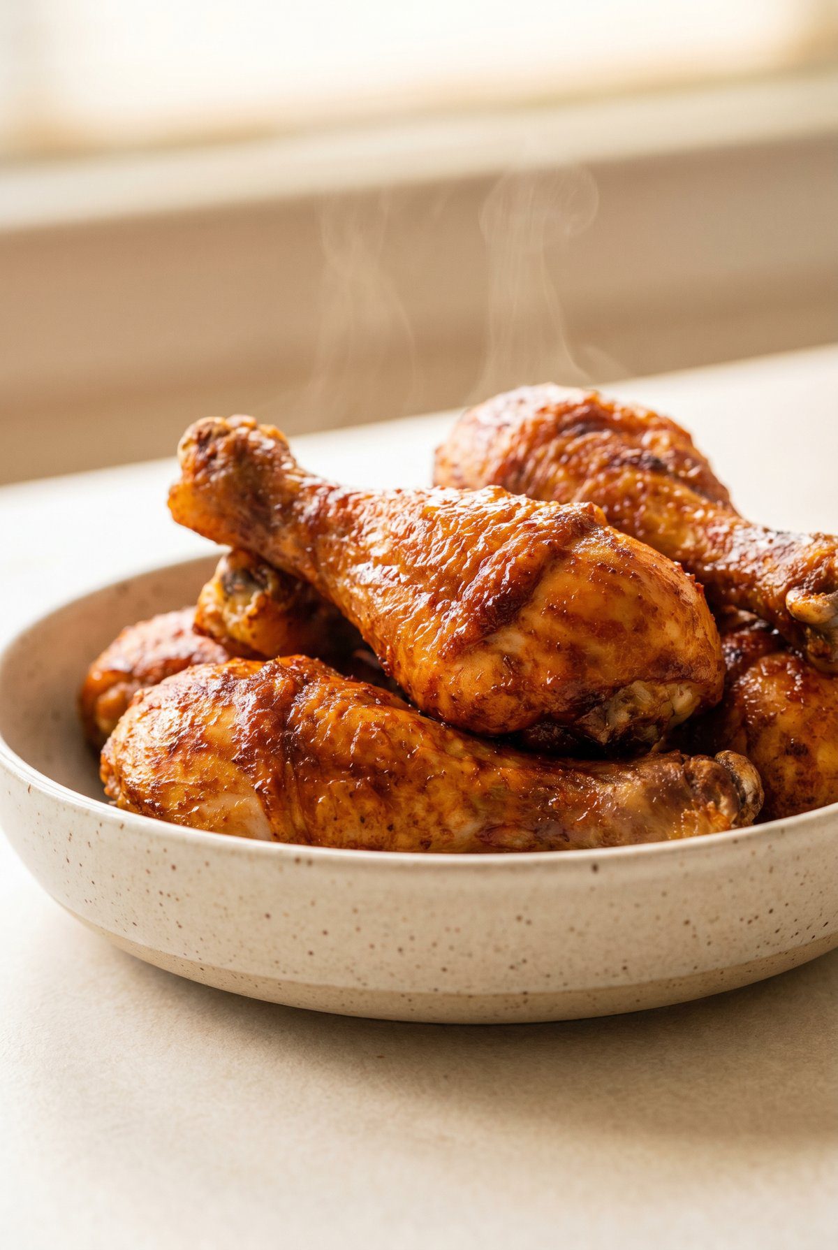 Air Fryer Chicken Drumsticks served and ready to eat
