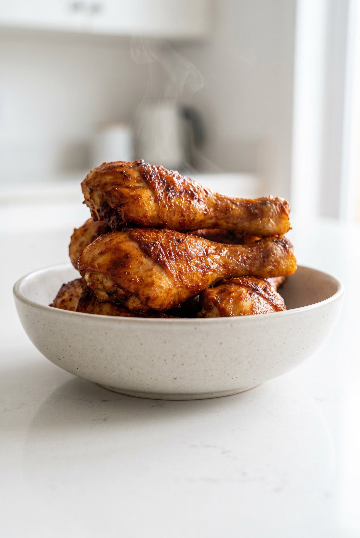 Air Fryer Chicken Drumsticks ready to serve