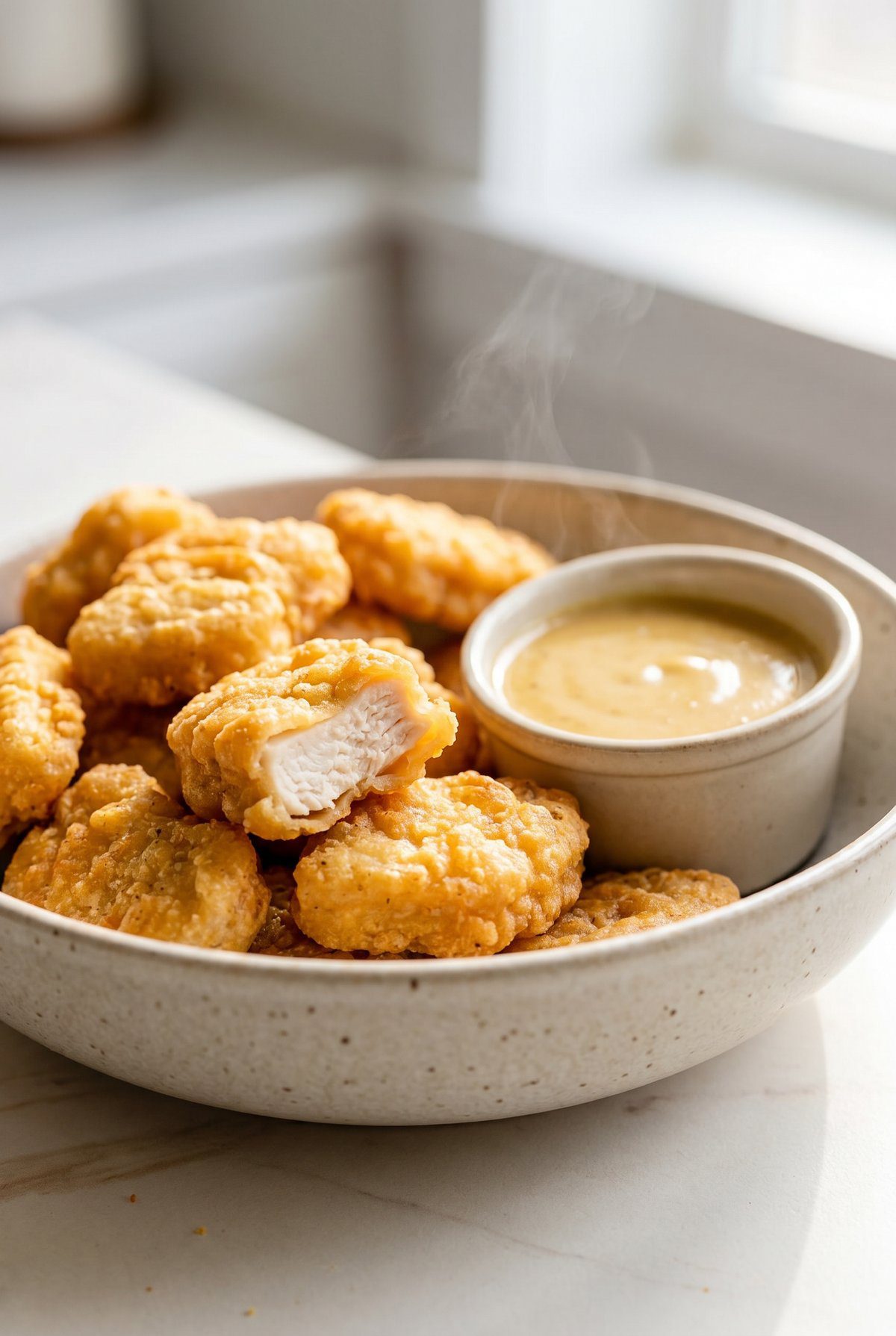 Air Fryer Chicken Nuggets served and ready to eat
