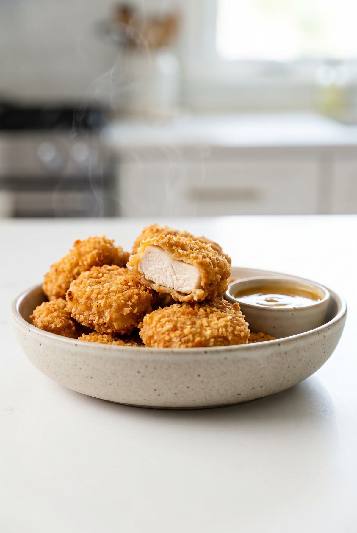 Air Fryer Chicken Nuggets ready to serve