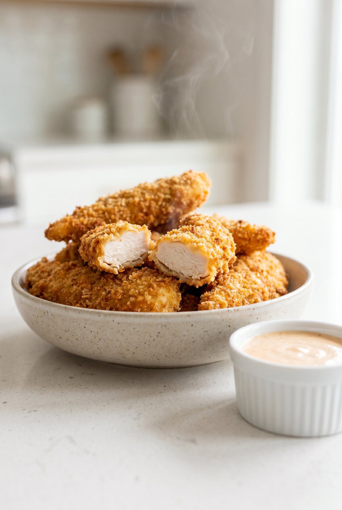 Air Fryer Chicken Tenders ready to serve