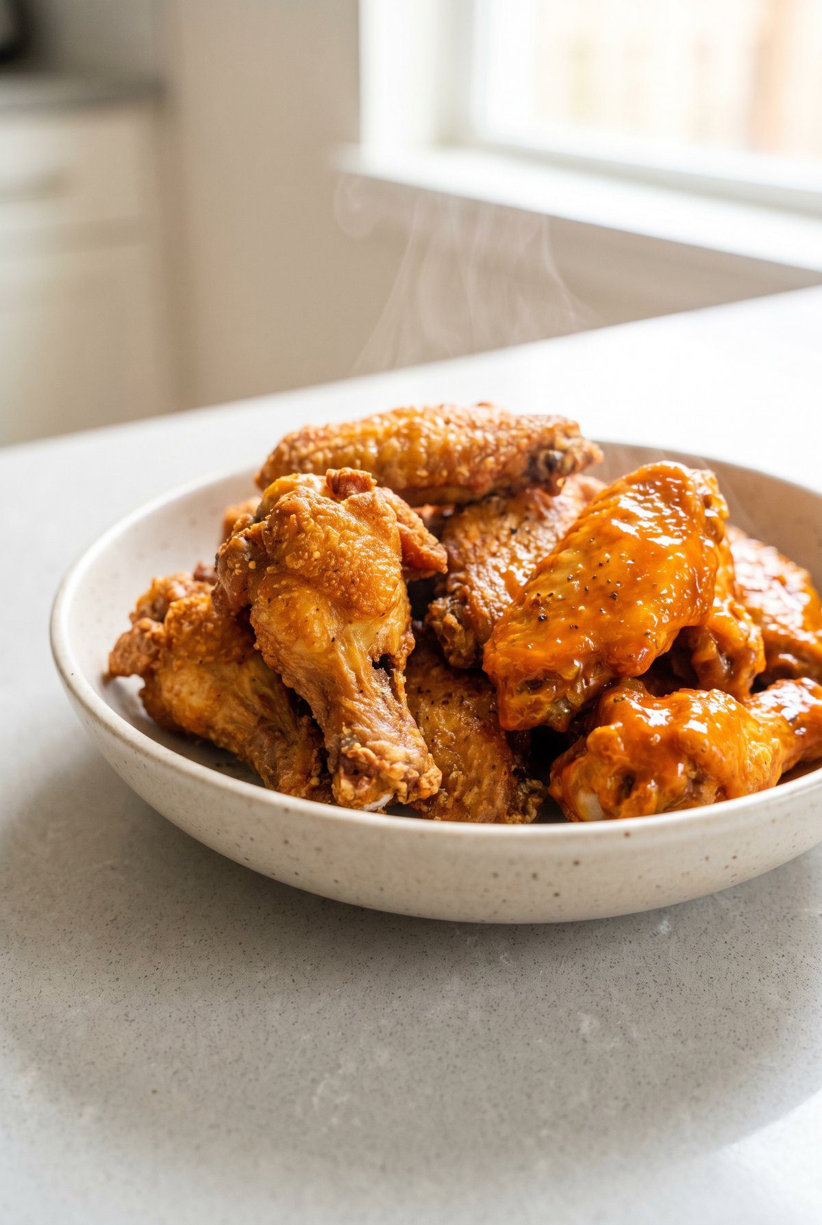 Air Fryer Chicken Wings served and ready to eat