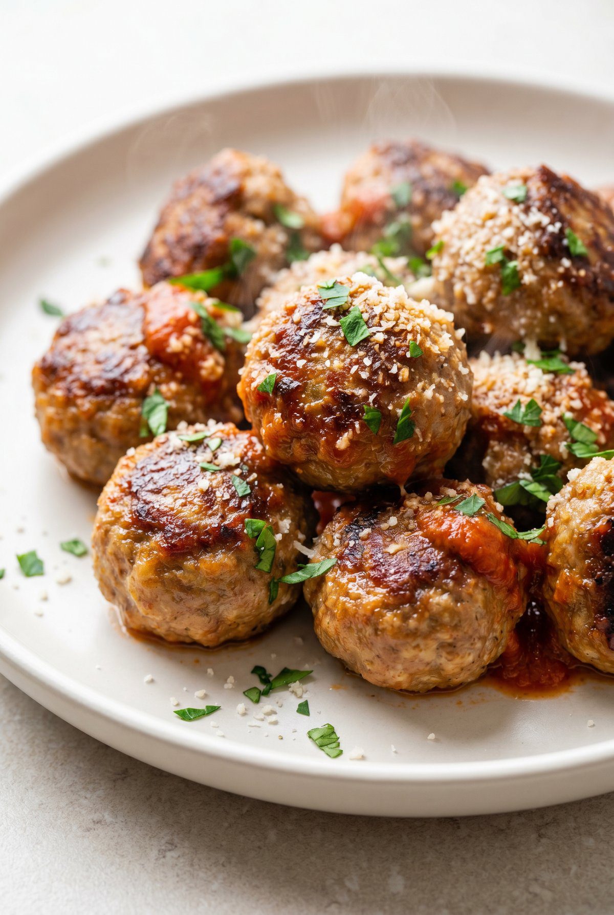 Close-up of Air Fryer Meatballs