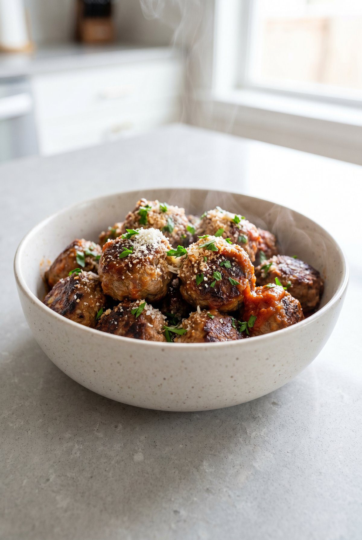 Air Fryer Meatballs served and ready to eat
