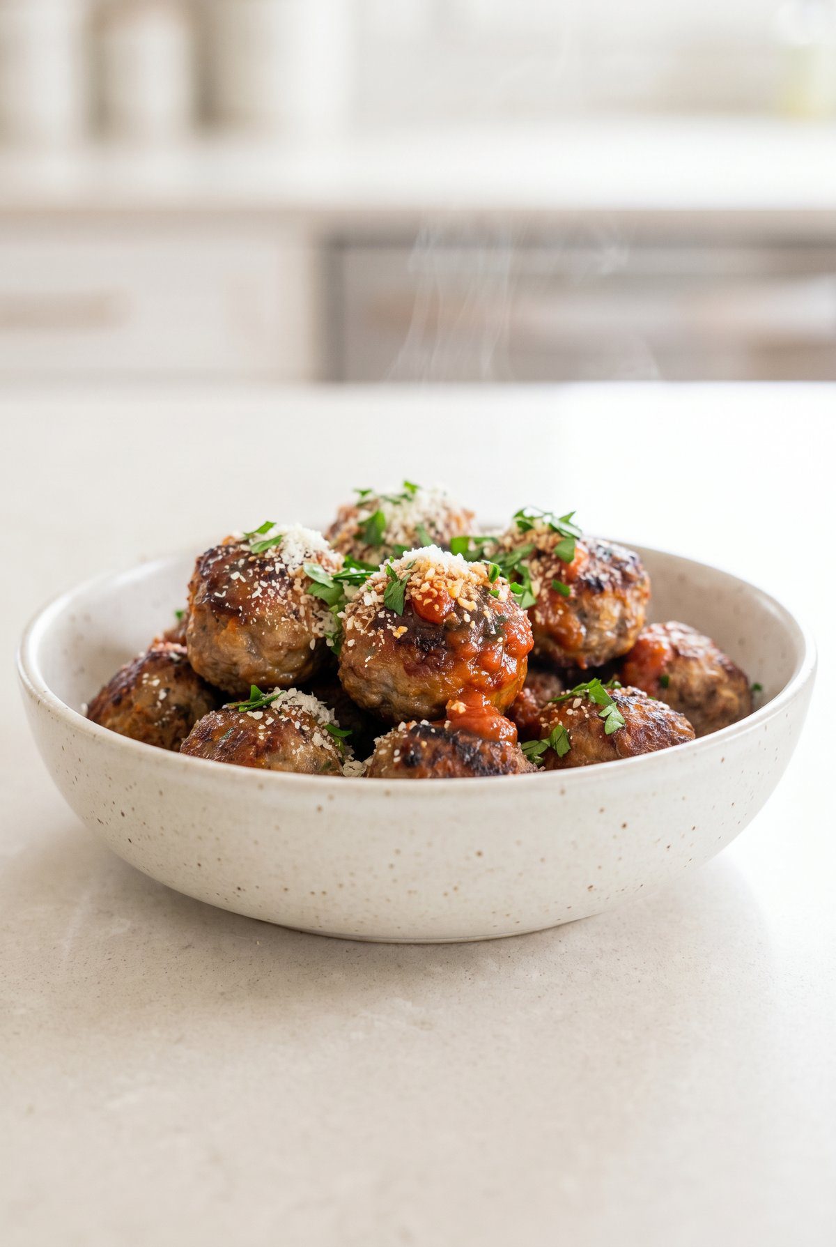 Air Fryer Meatballs ready to serve
