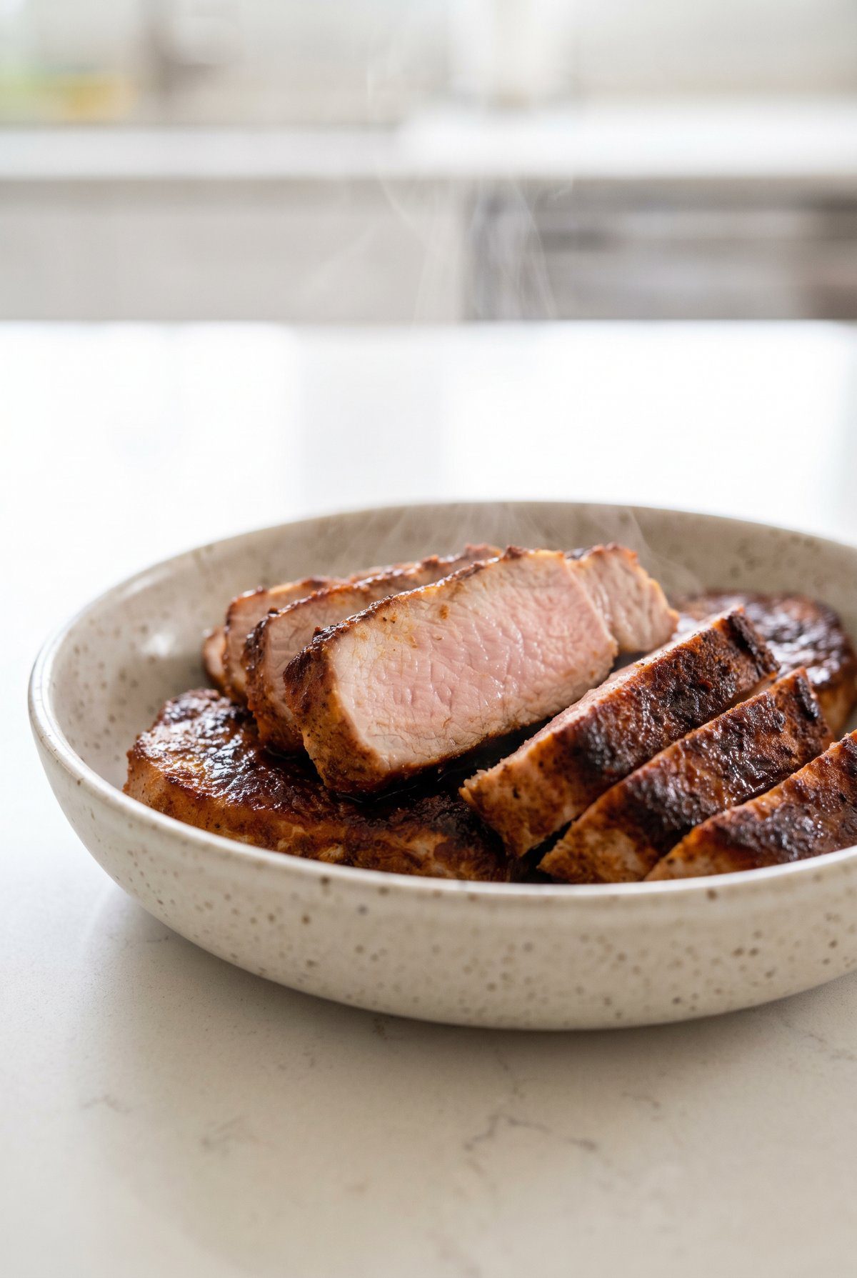 Air Fryer Pork Chops served and ready to eat