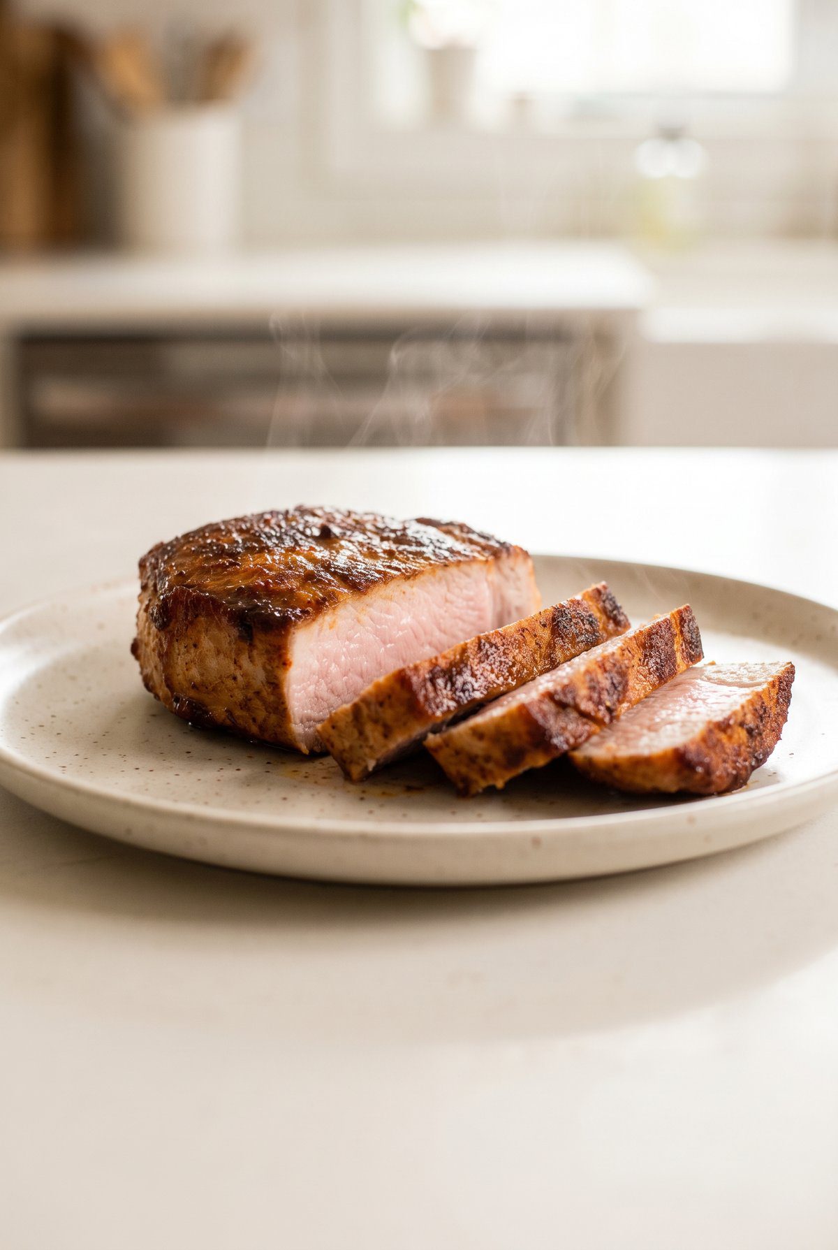 Air Fryer Pork Chops ready to serve