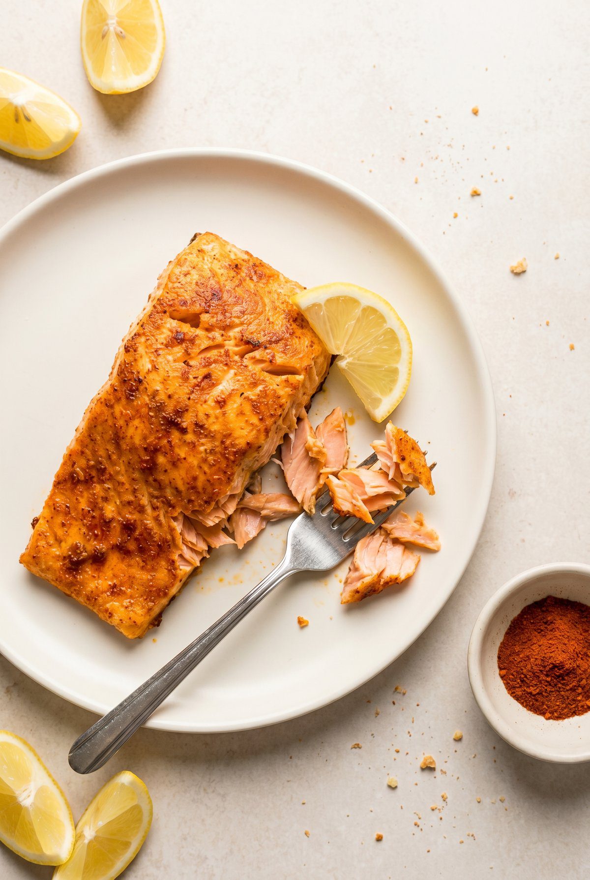 Air Fryer Salmon served and ready to eat