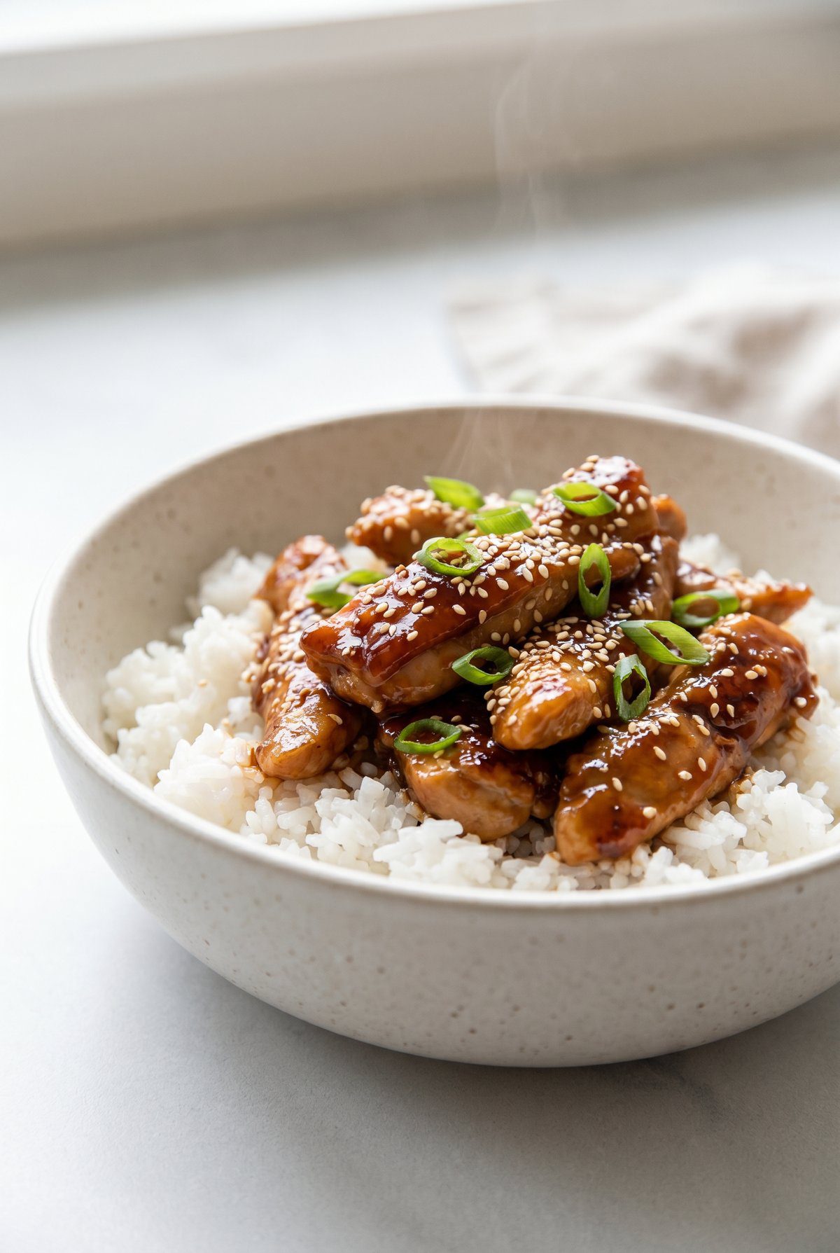 Air Fryer Teriyaki Chicken served and ready to eat