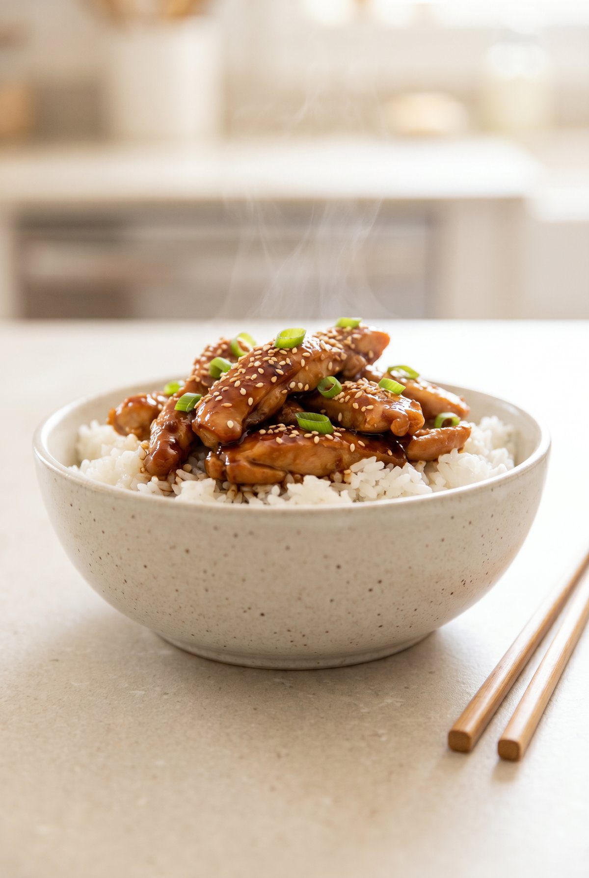 Air Fryer Teriyaki Chicken ready to serve