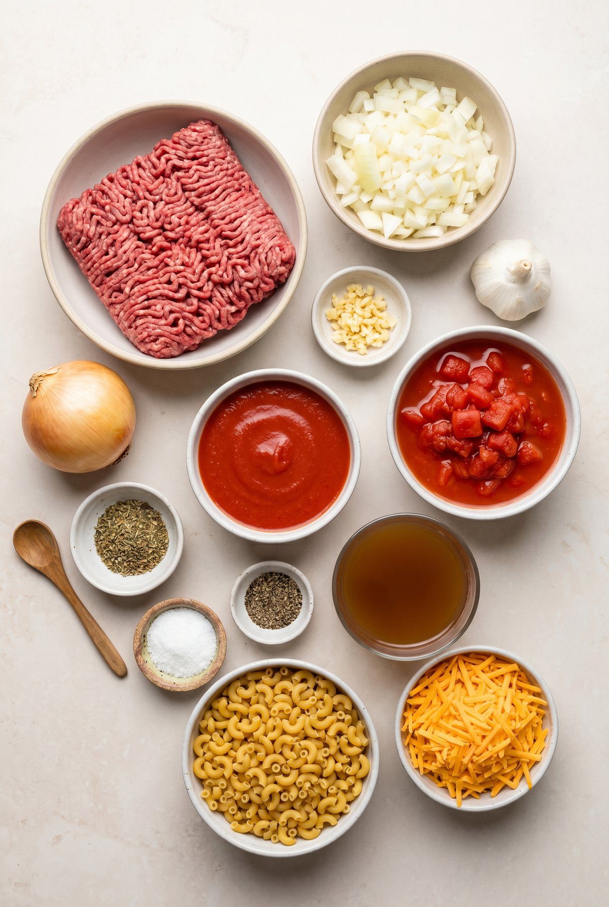 Ingredients for American Goulash