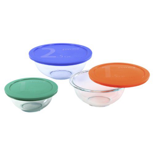 Pyrex 6-Piece Glass Mixing Bowl Set