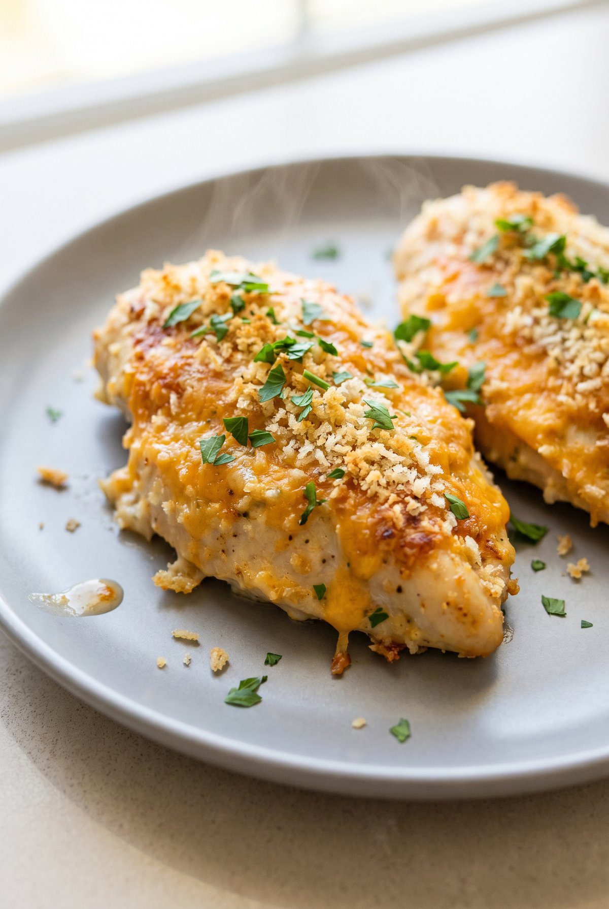 Close-up of Baked Ranch Chicken