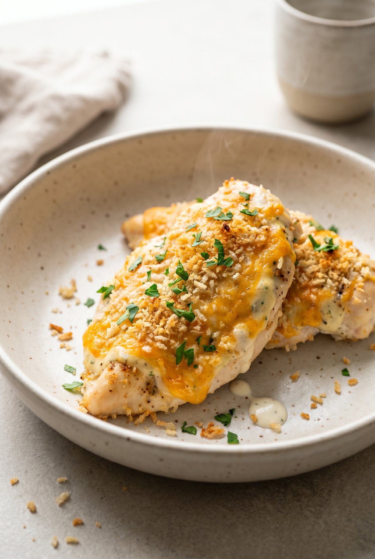 Baked Ranch Chicken served and ready to eat