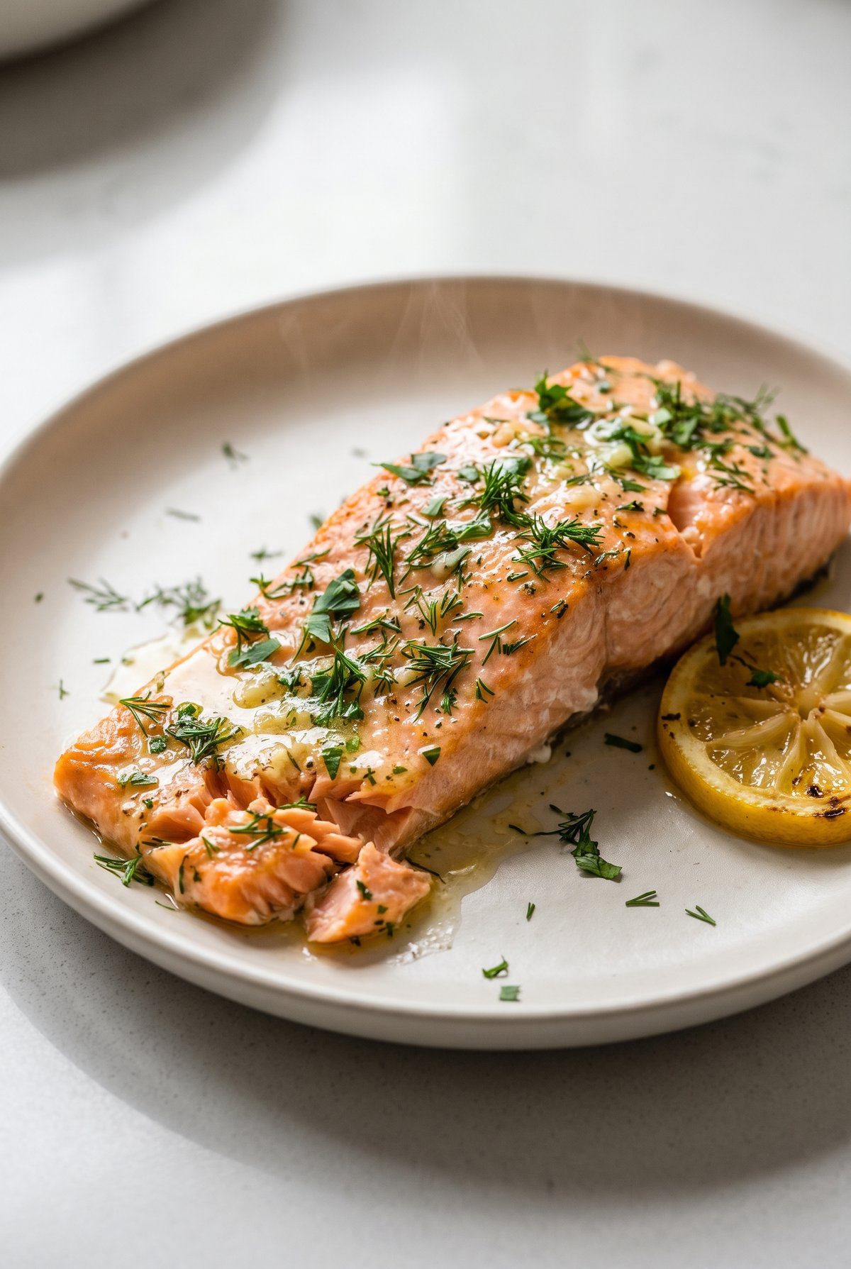 Close-up of Baked Salmon