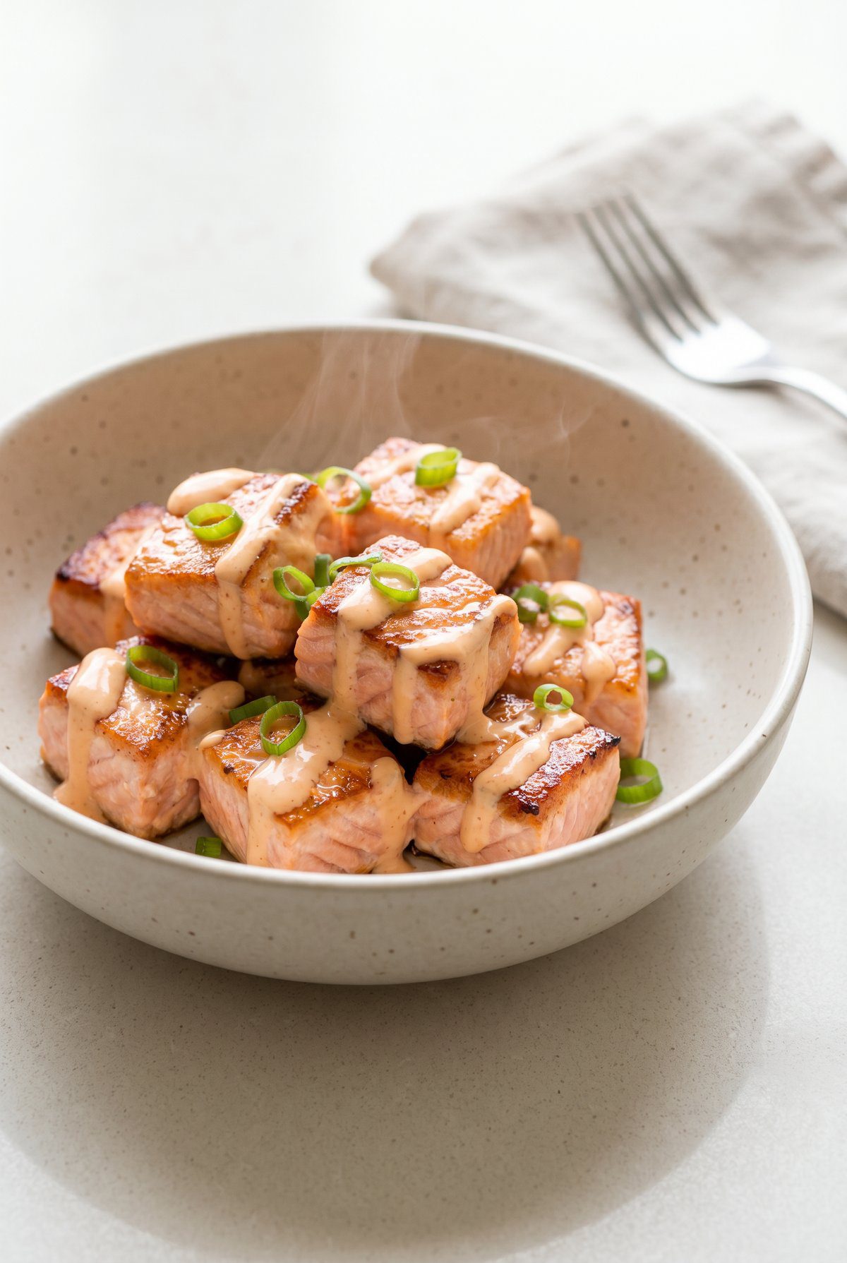 Bang Bang Salmon served and ready to eat