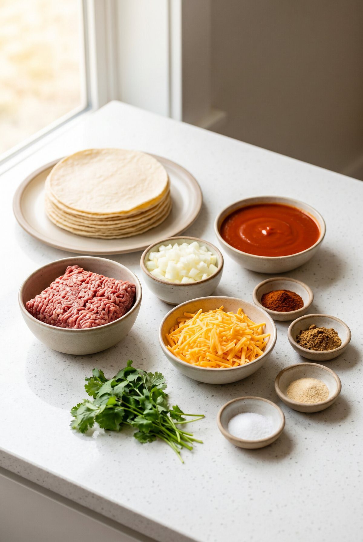 Ingredients for Beef Enchiladas