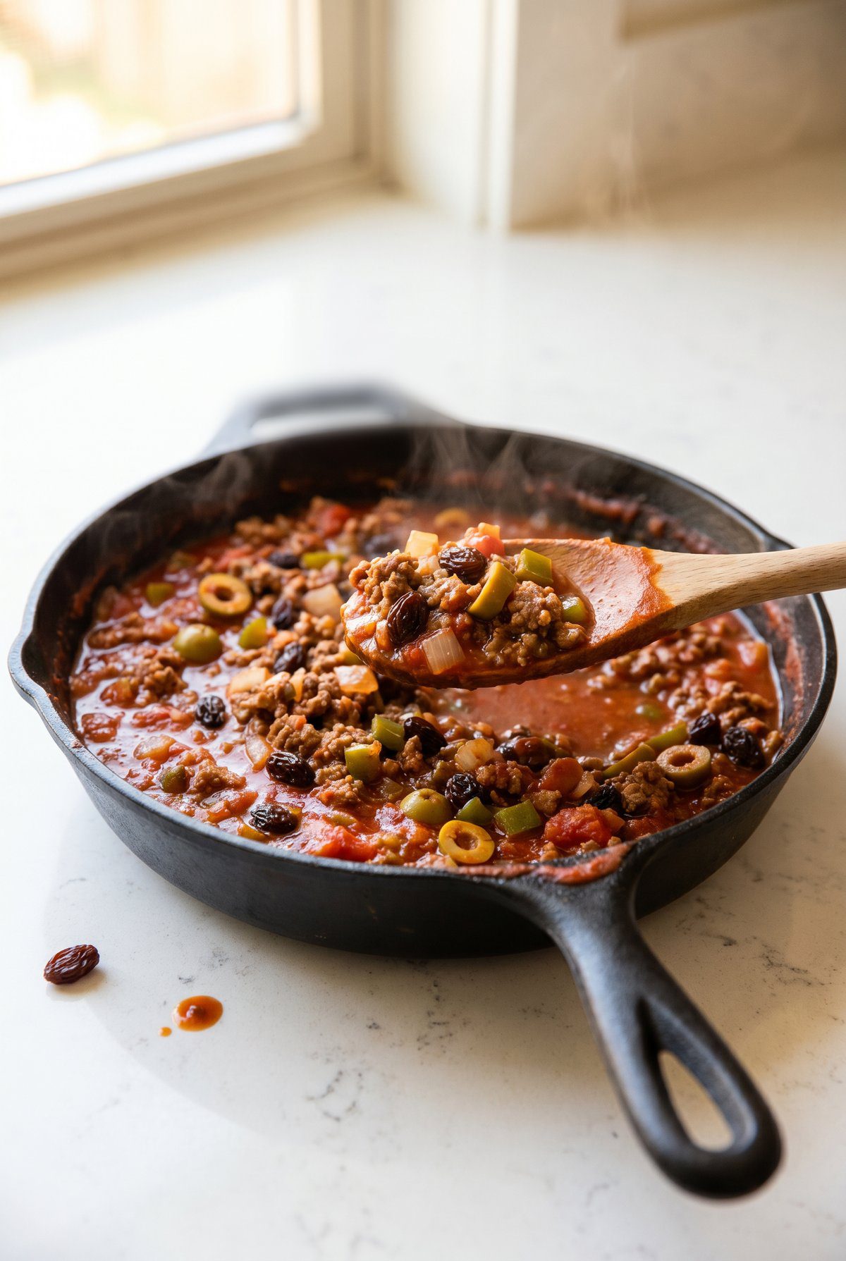 Beef Picadillo ready to serve