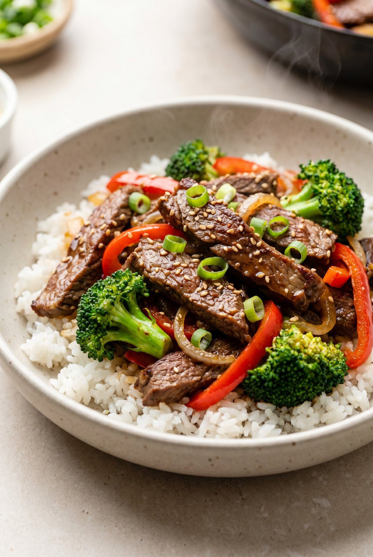Beef Stir Fry served and ready to eat