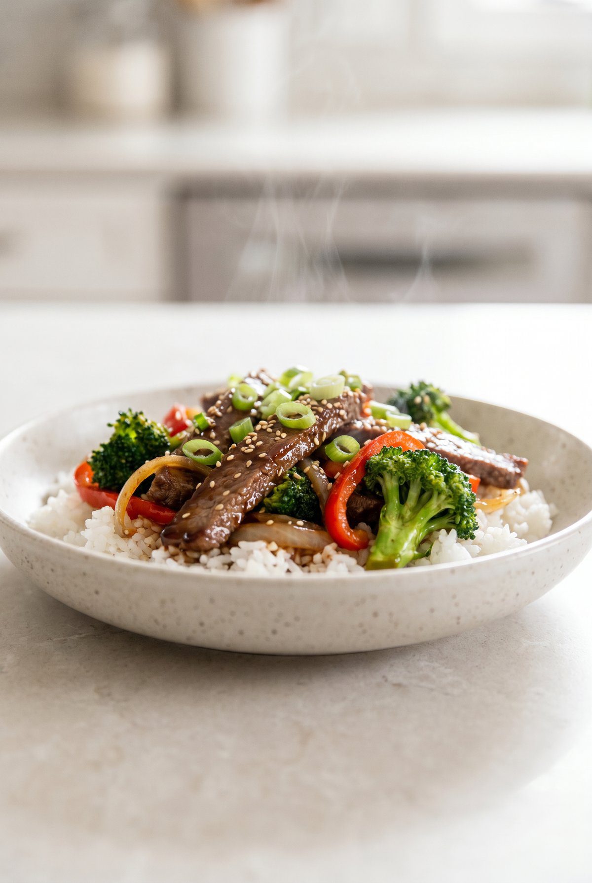 Beef Stir Fry ready to serve