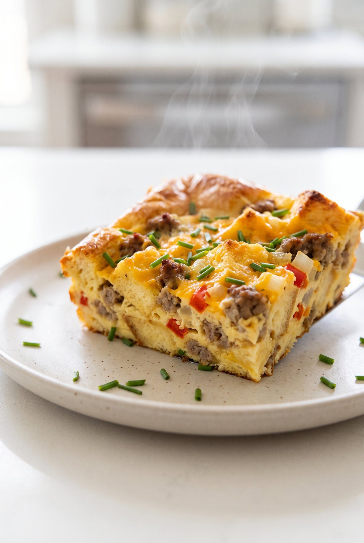 Breakfast Casserole served and ready to eat