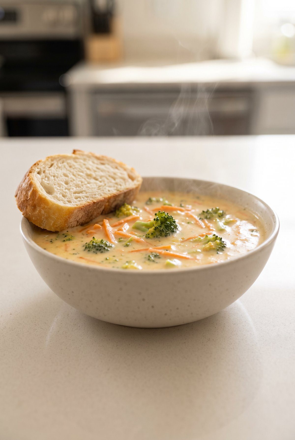Broccoli Cheddar Soup ready to serve