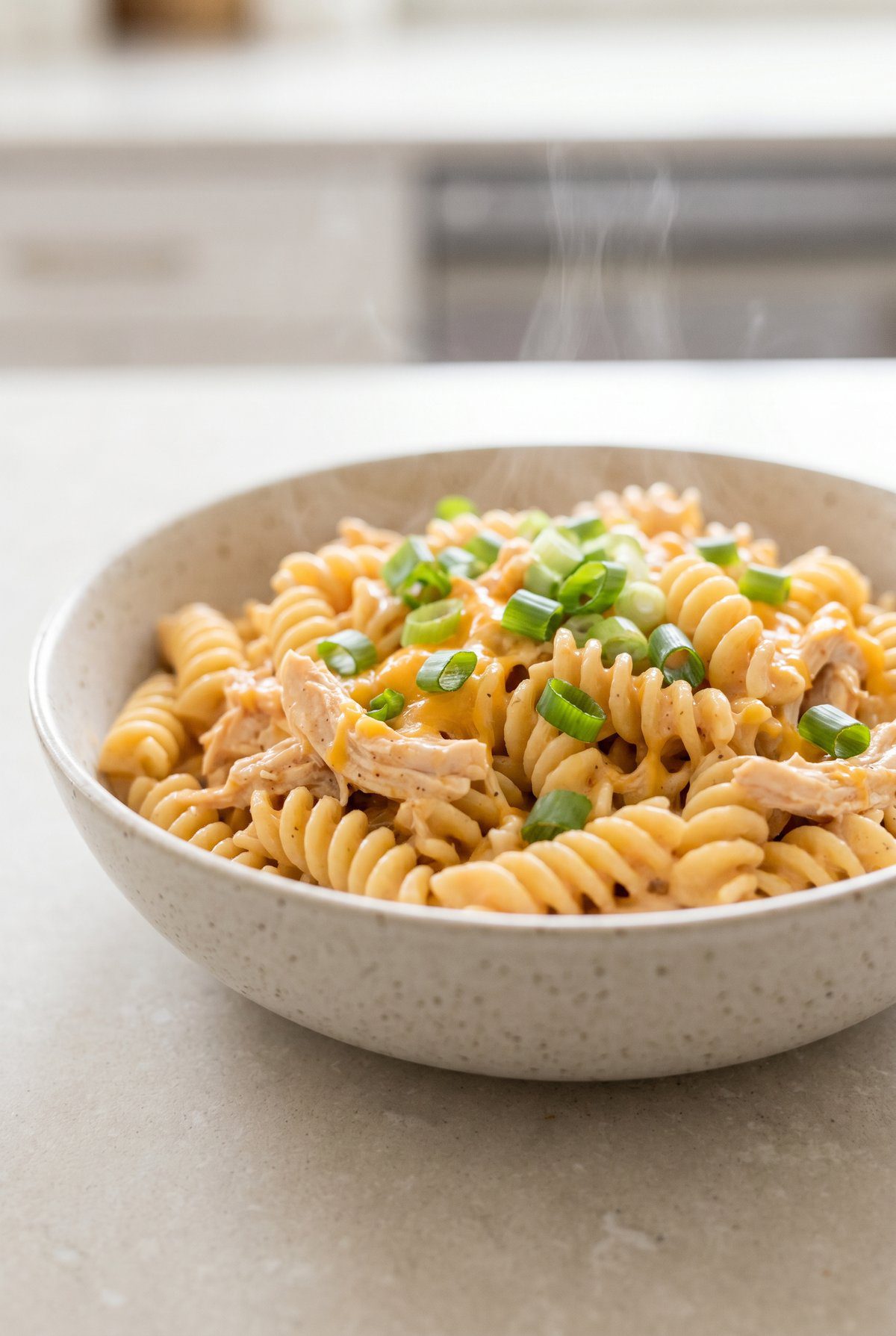Buffalo Chicken Pasta served and ready to eat