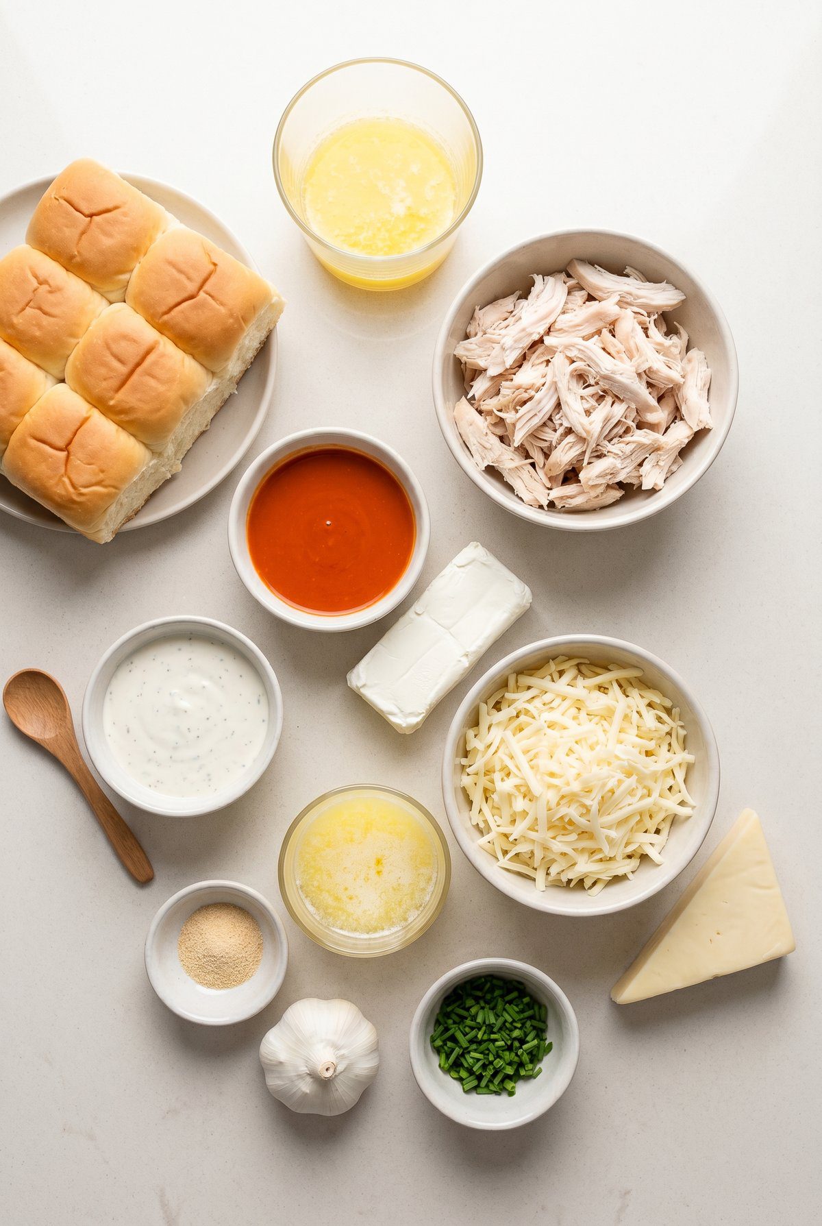 Ingredients for Buffalo Chicken Sliders