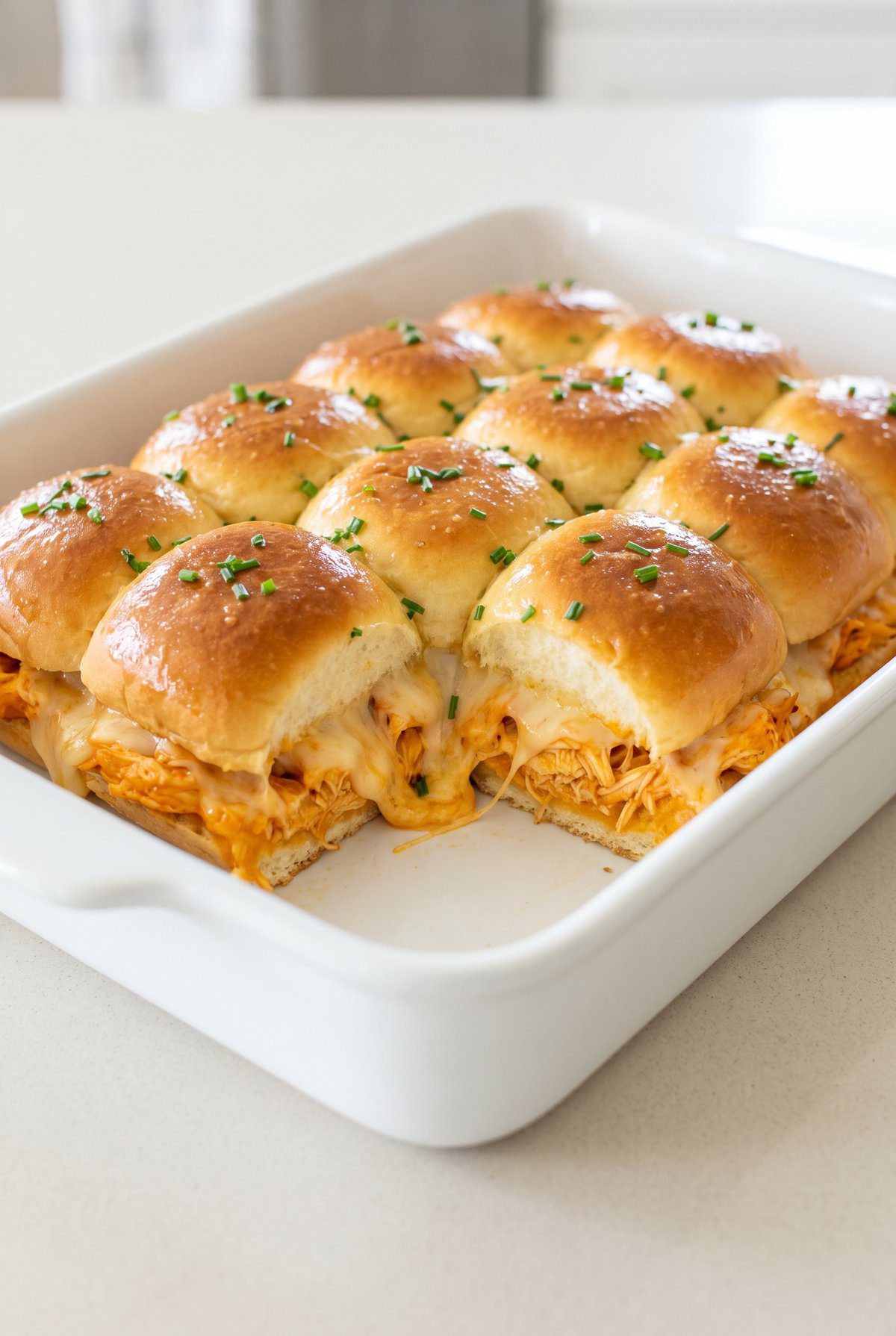 Buffalo Chicken Sliders ready to serve