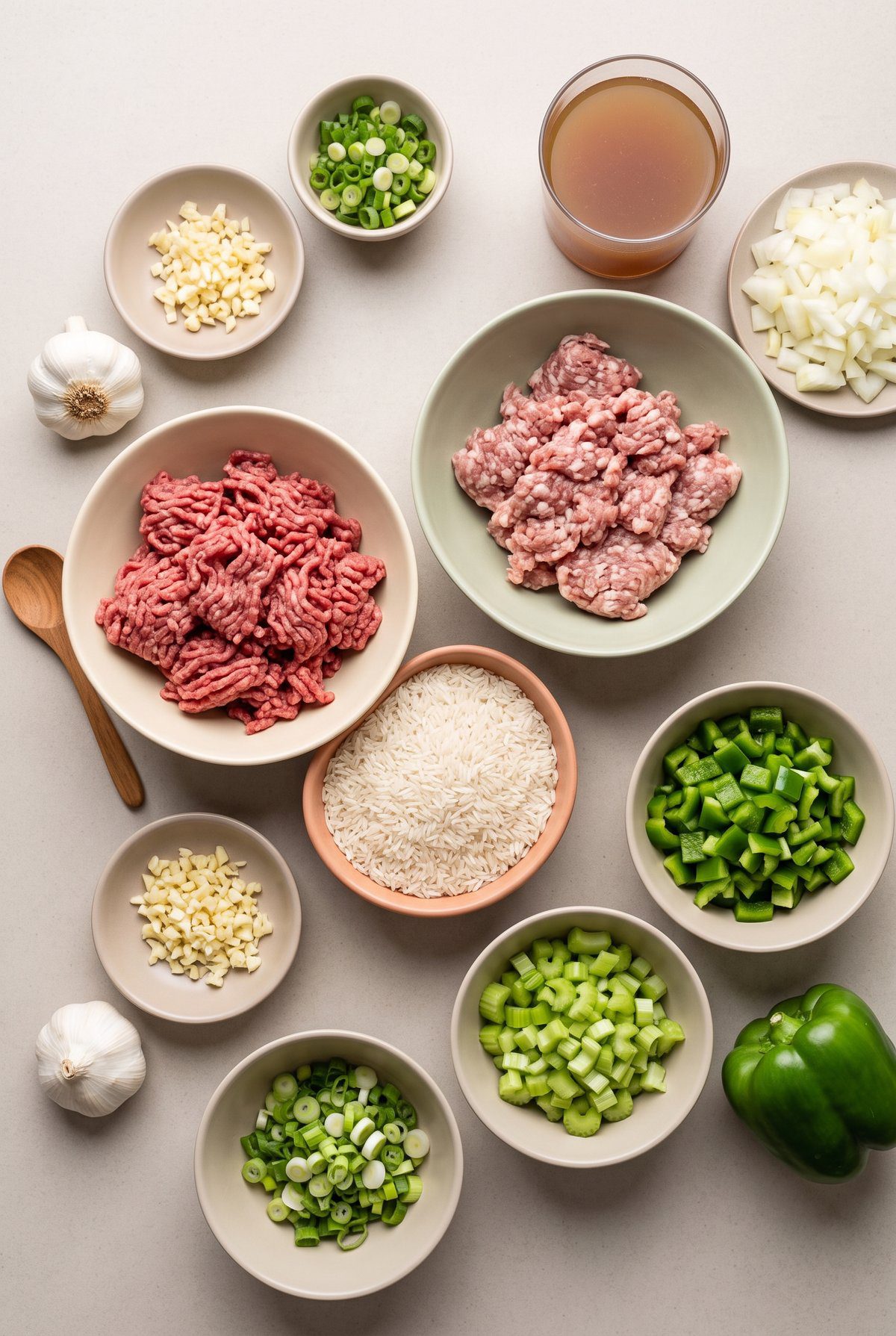 Ingredients for Cajun Dirty Rice