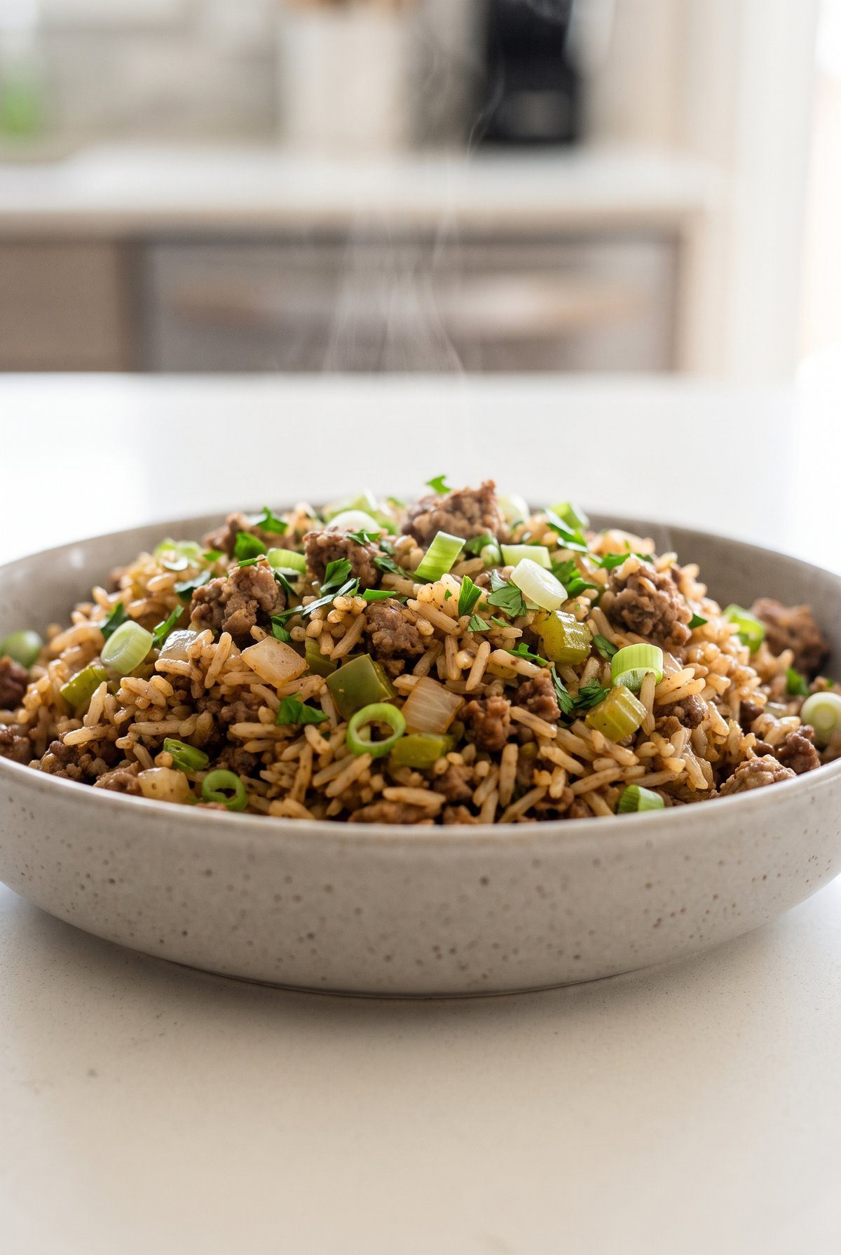 Cajun Dirty Rice ready to serve