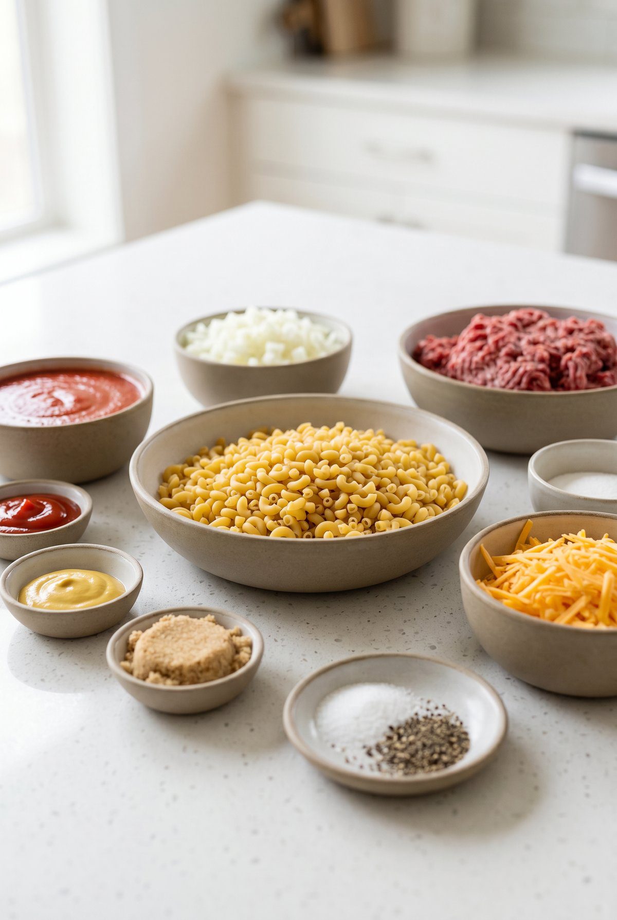 Ingredients for Cheeseburger Casserole
