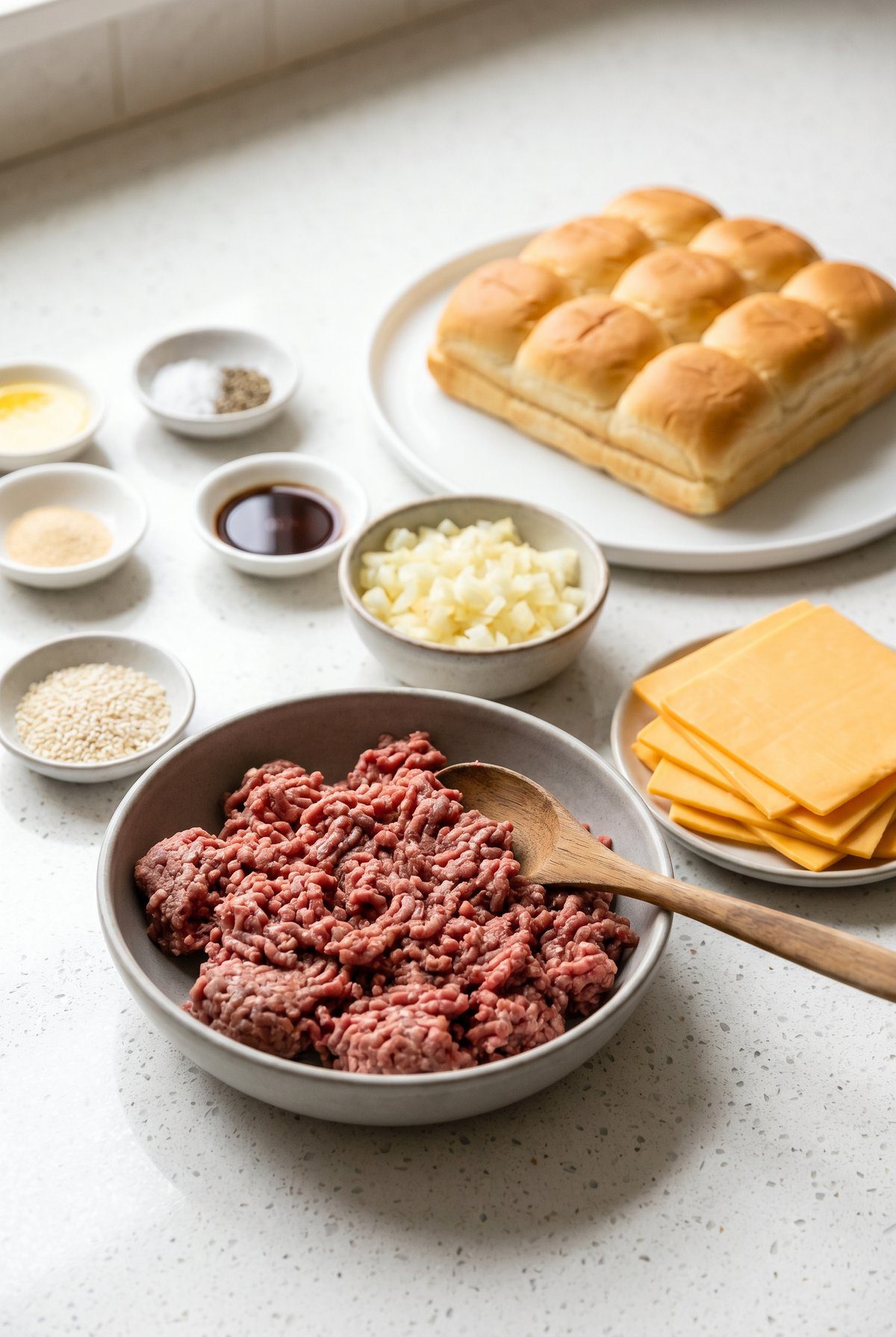 Ingredients for Cheeseburger Sliders