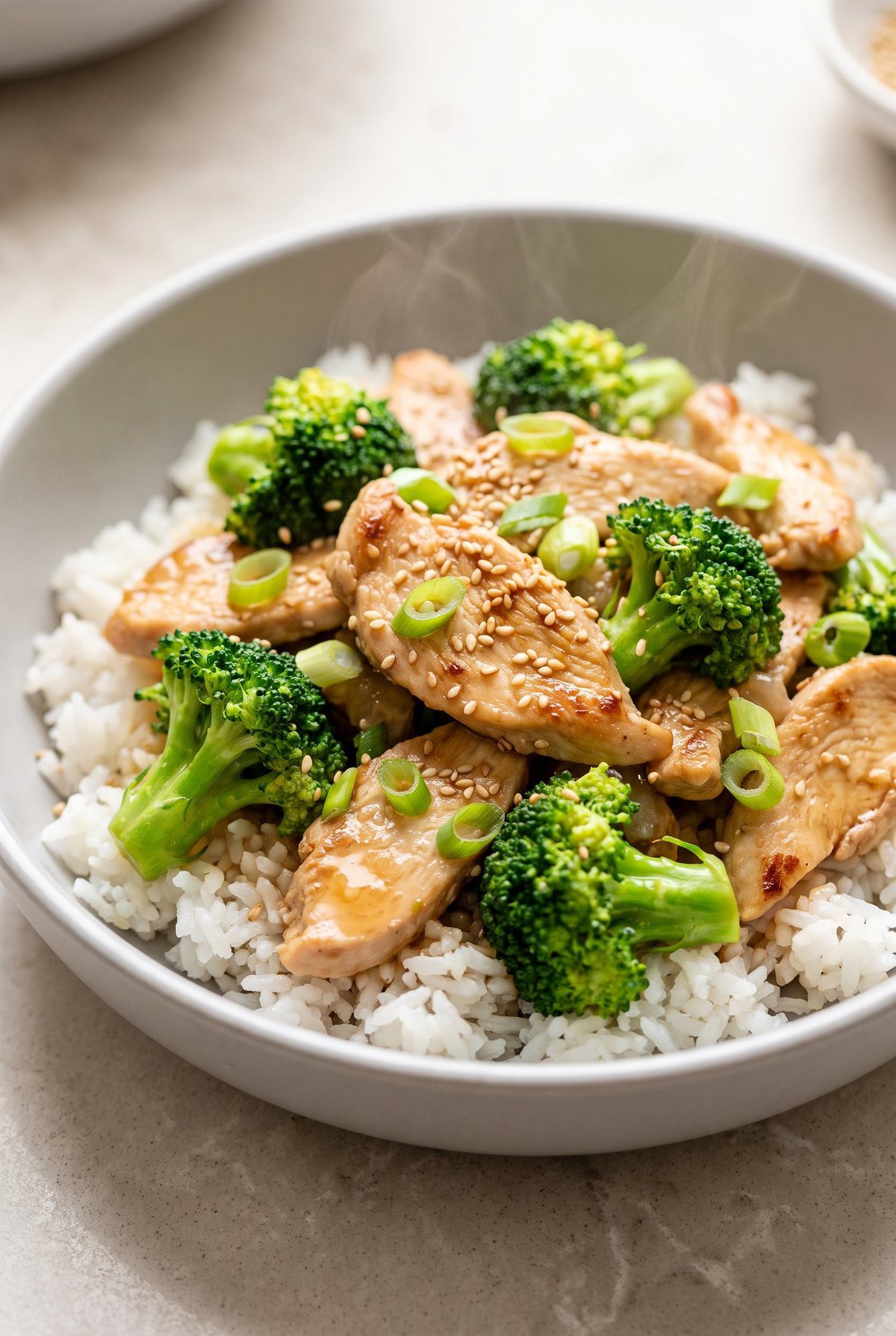 Close-up of Chicken and Broccoli Stir Fry