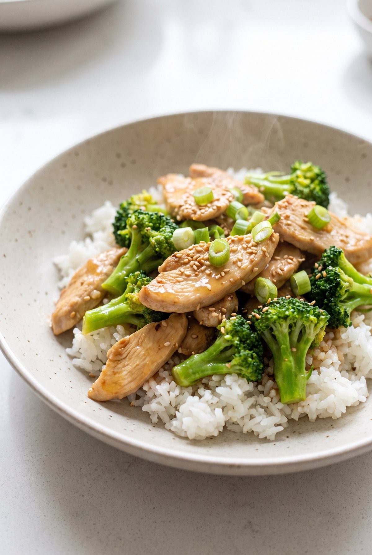 Chicken and Broccoli Stir Fry served and ready to eat