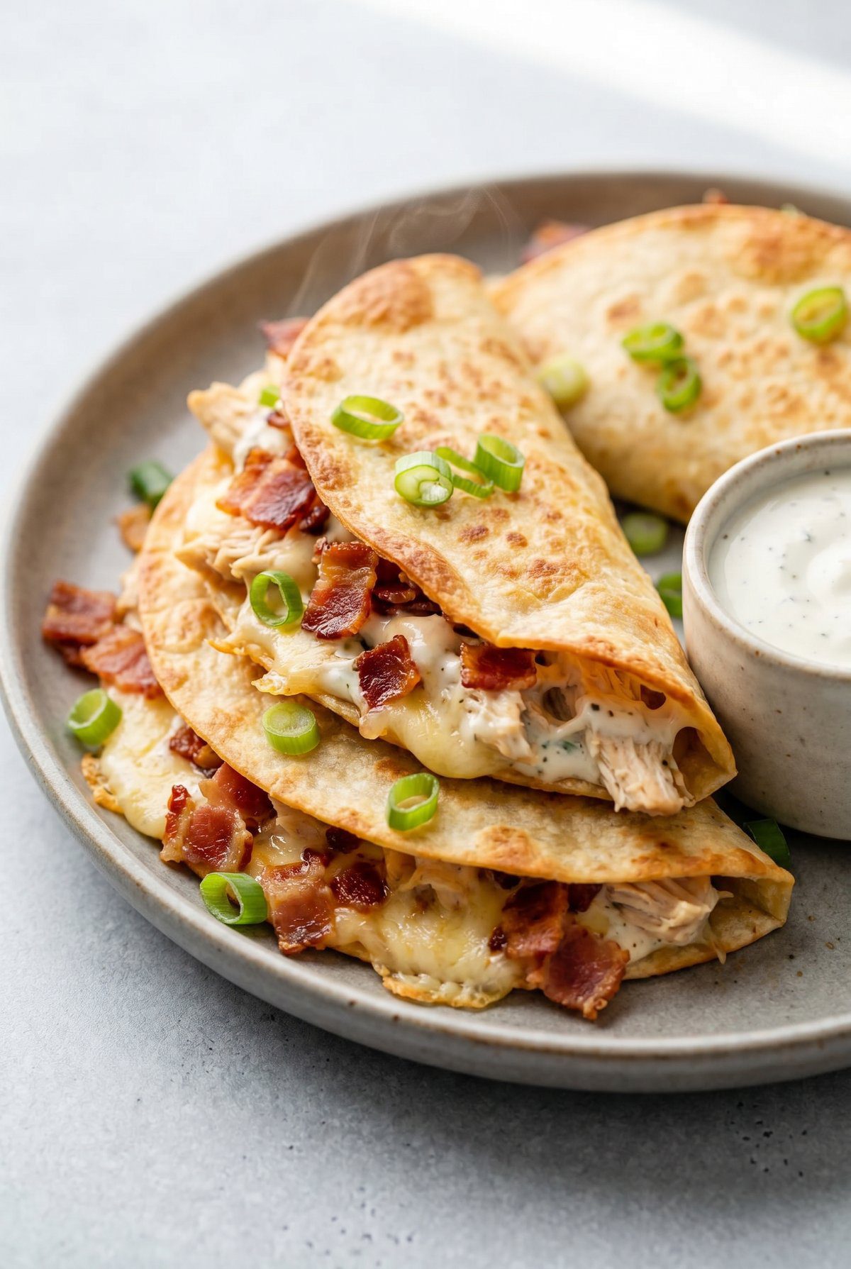 Close-up of Chicken Bacon Ranch Tacos