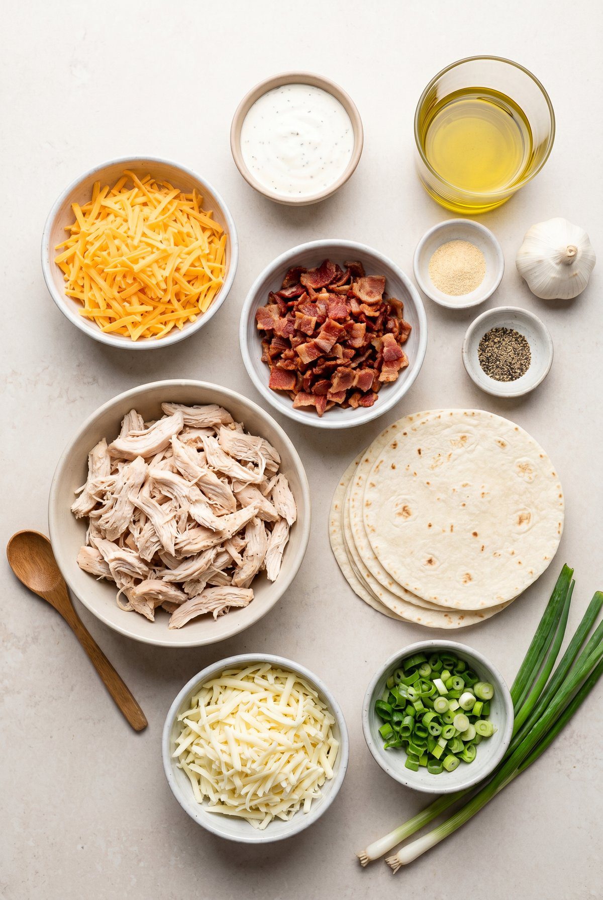 Ingredients for Chicken Bacon Ranch Tacos