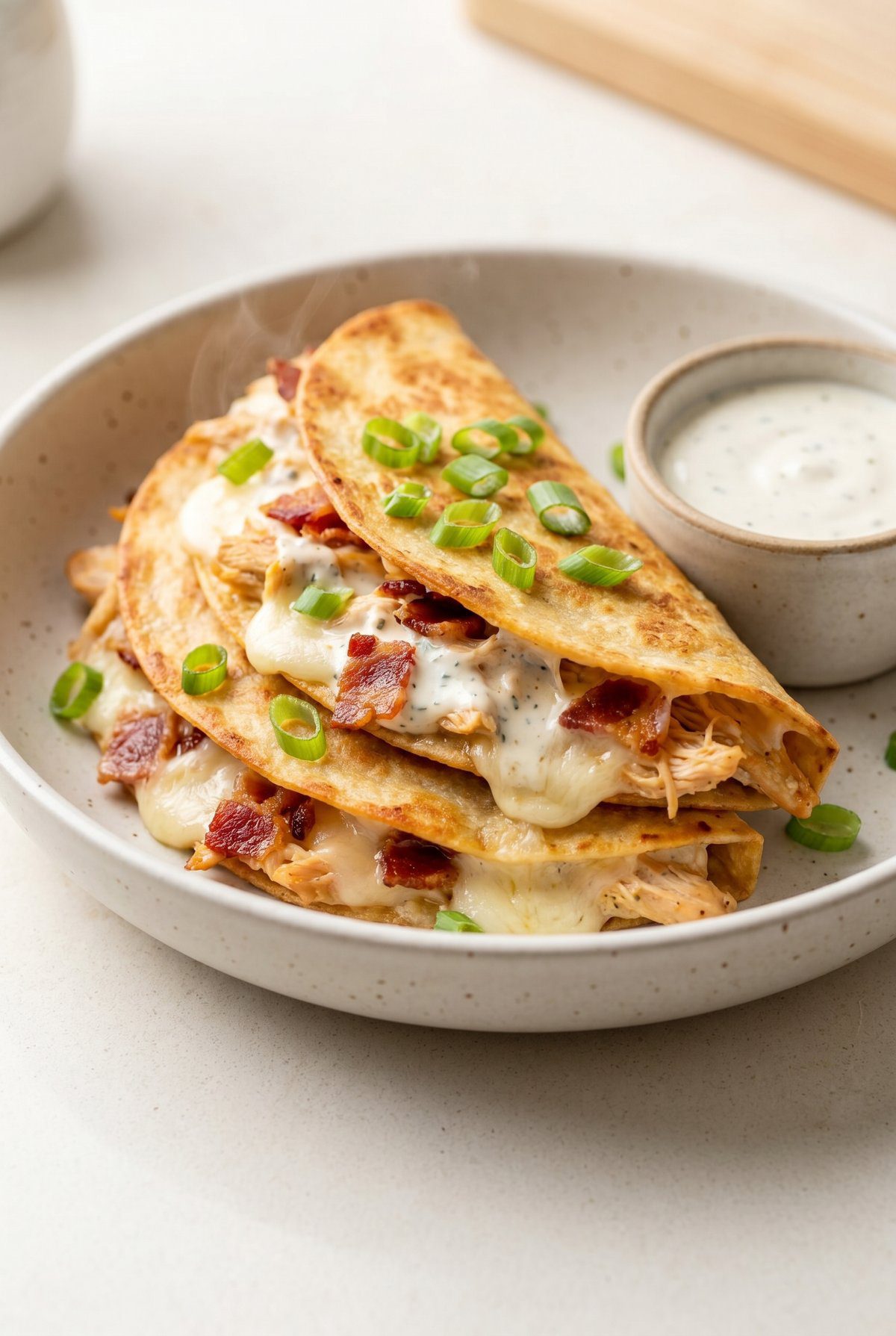 Chicken Bacon Ranch Tacos served and ready to eat