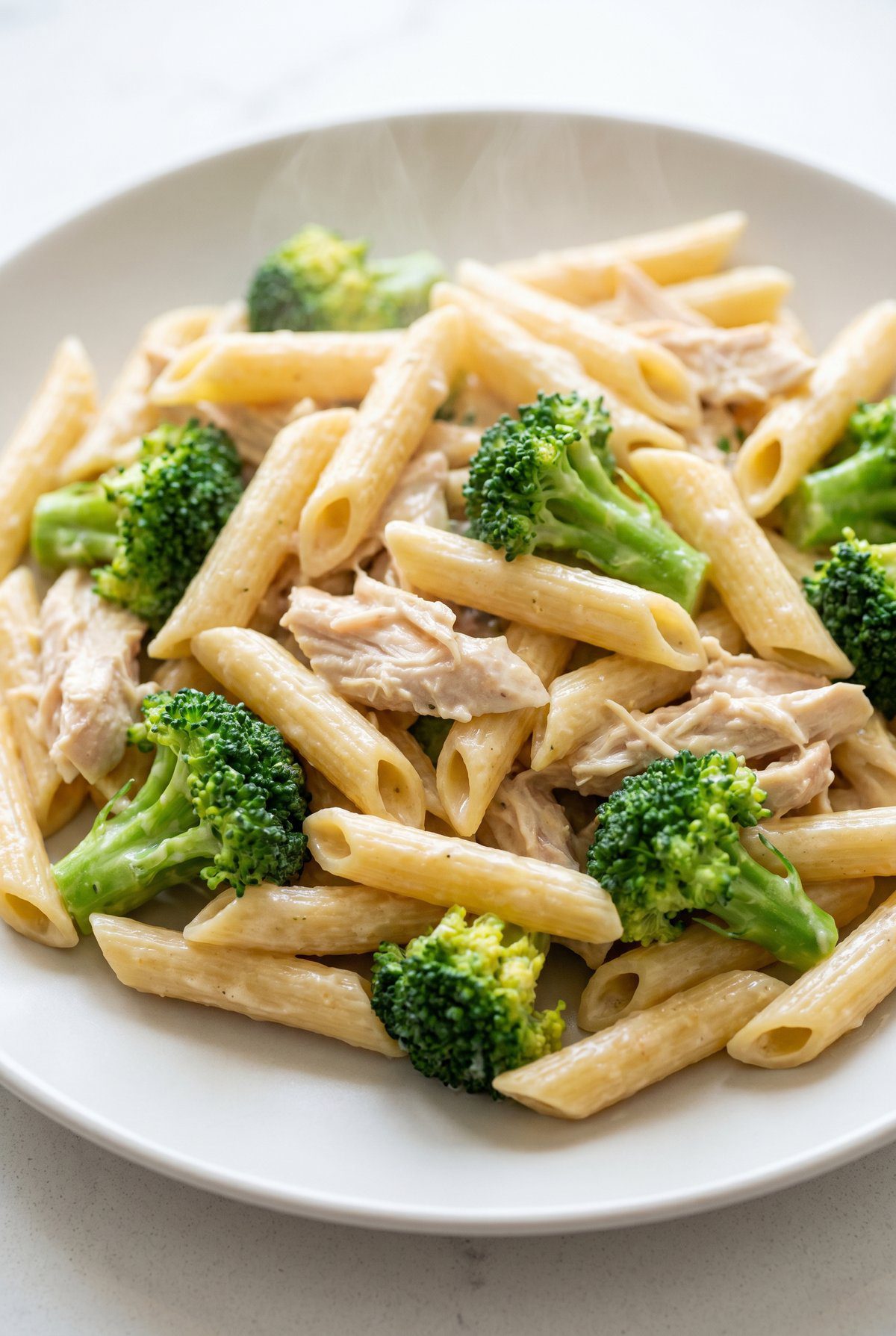 Close-up of Chicken Broccoli Pasta