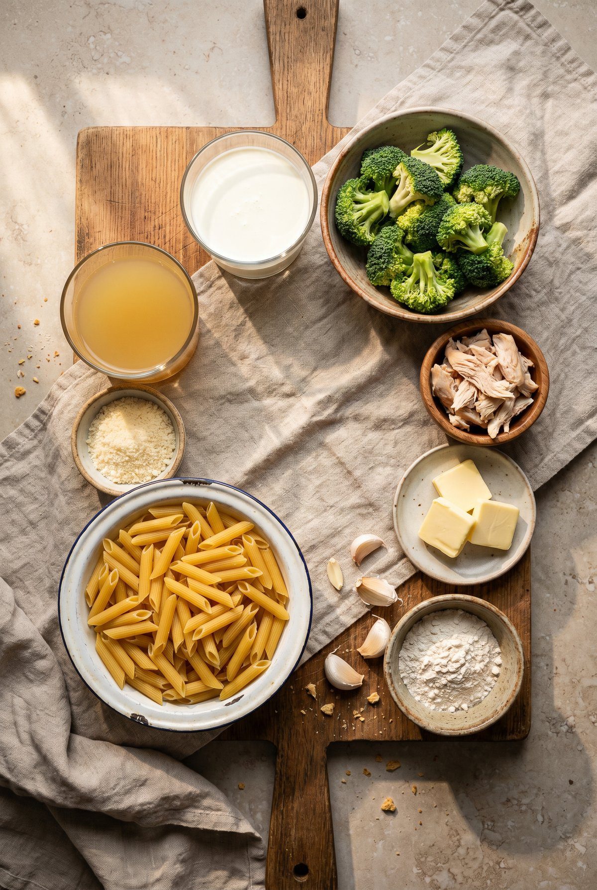 Ingredients for Chicken Broccoli Pasta