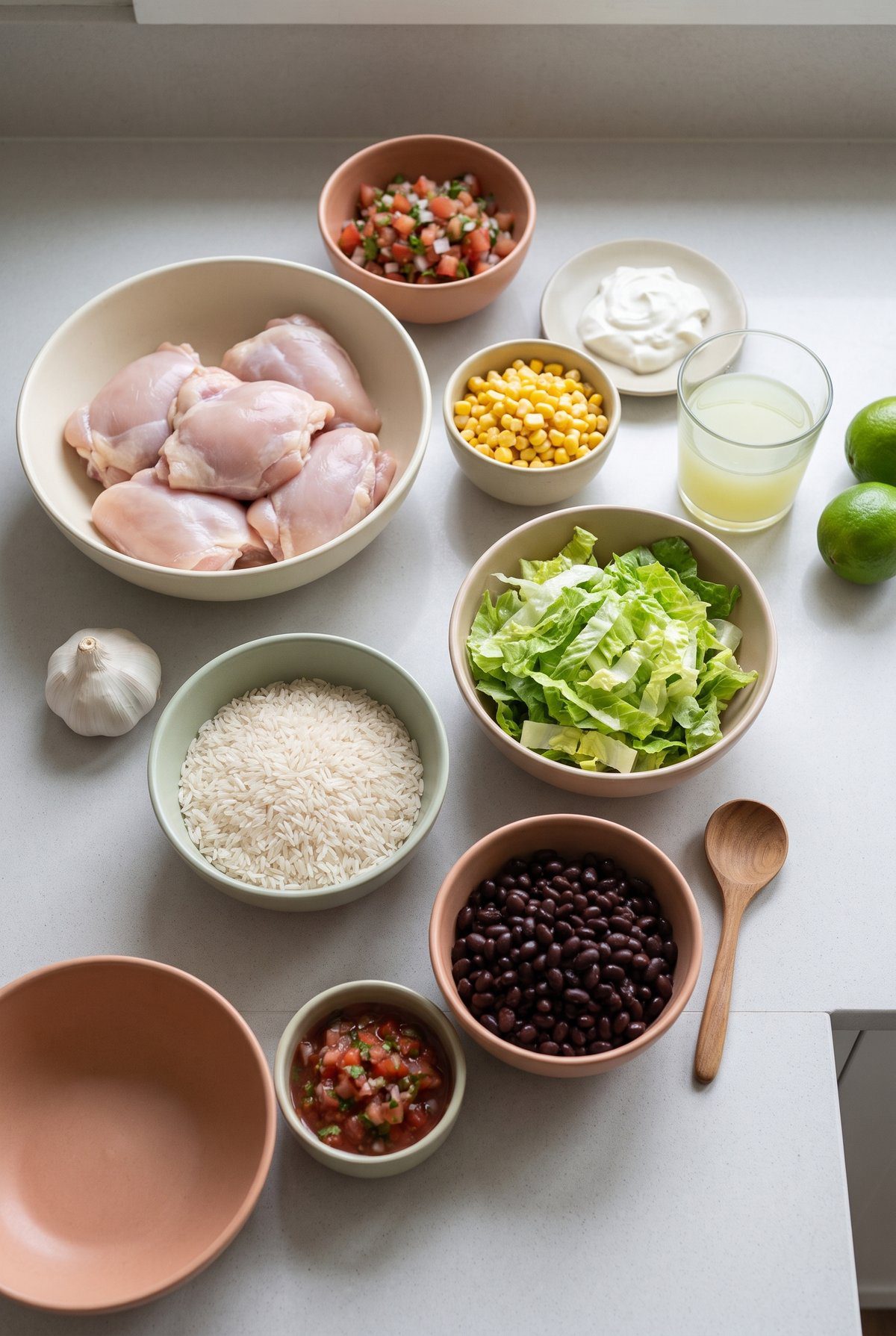 Ingredients for Chicken Burrito Bowl