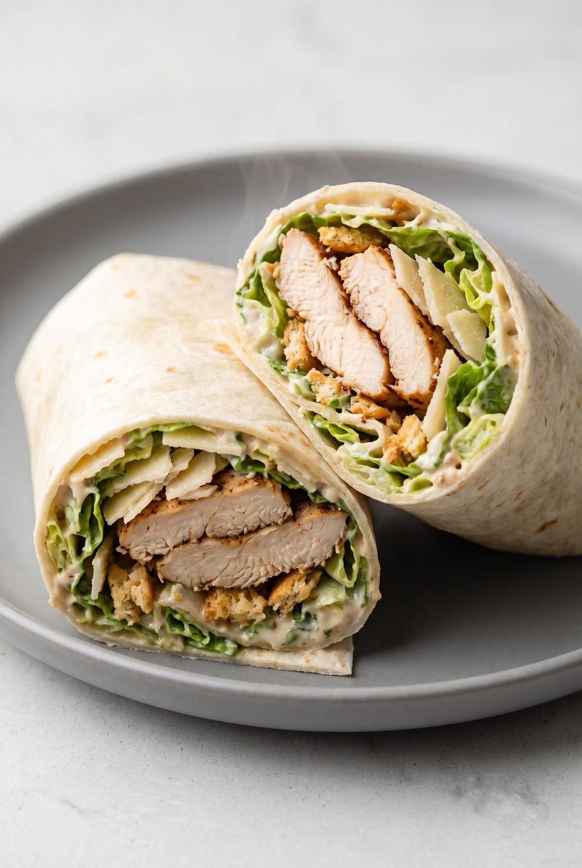 Close-up of Chicken Caesar Wrap