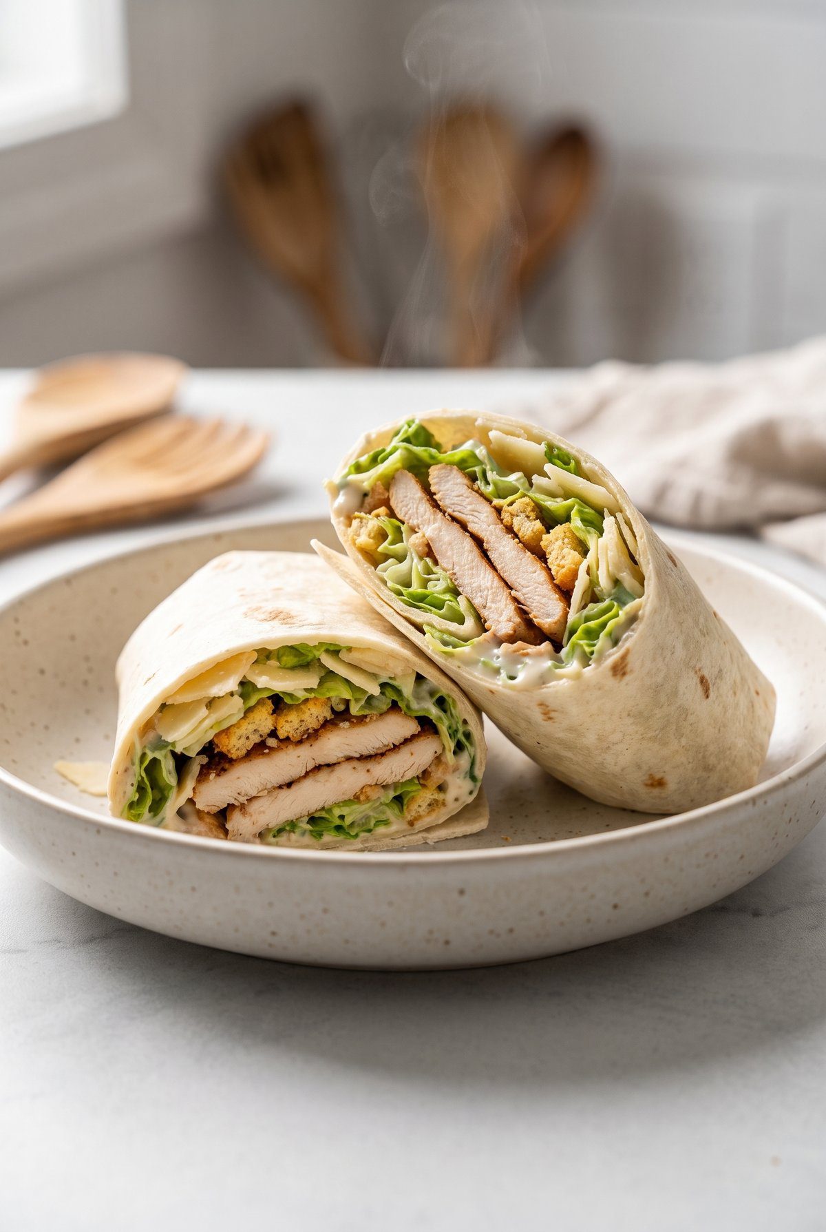 Chicken Caesar Wrap ready to serve