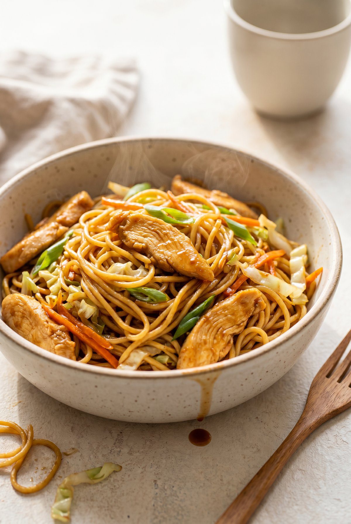 Chicken Chow Mein served and ready to eat
