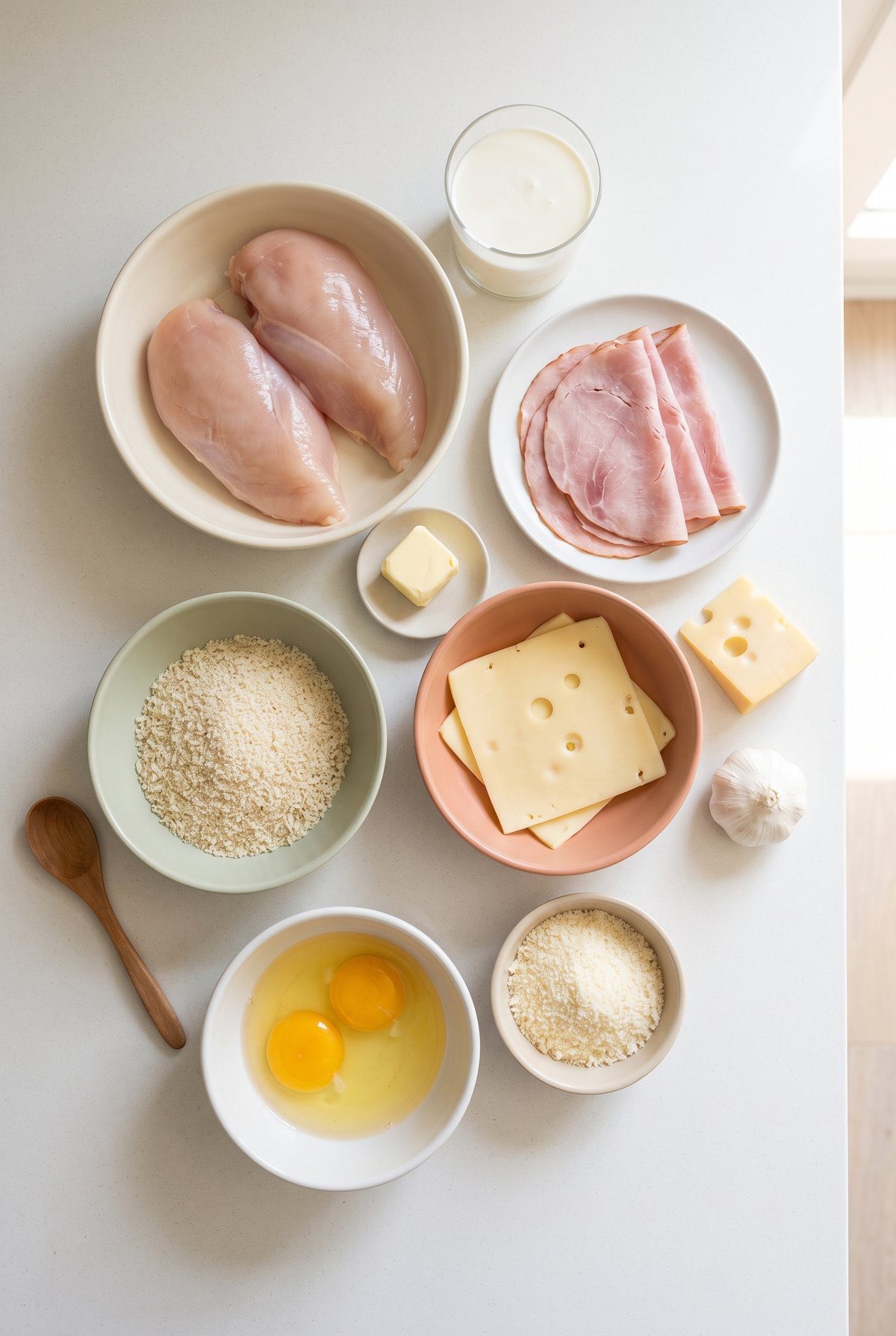 Ingredients for Chicken Cordon Bleu
