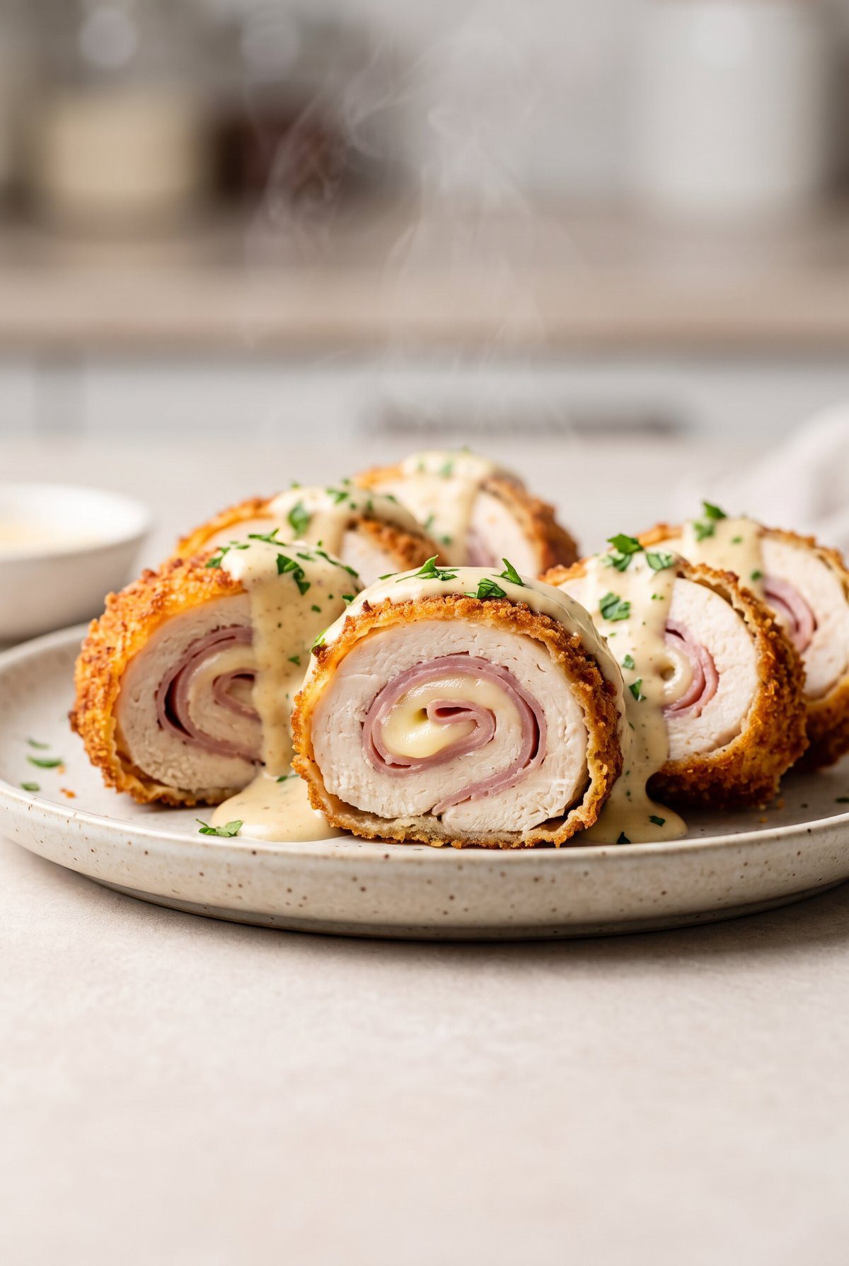 Chicken Cordon Bleu ready to serve