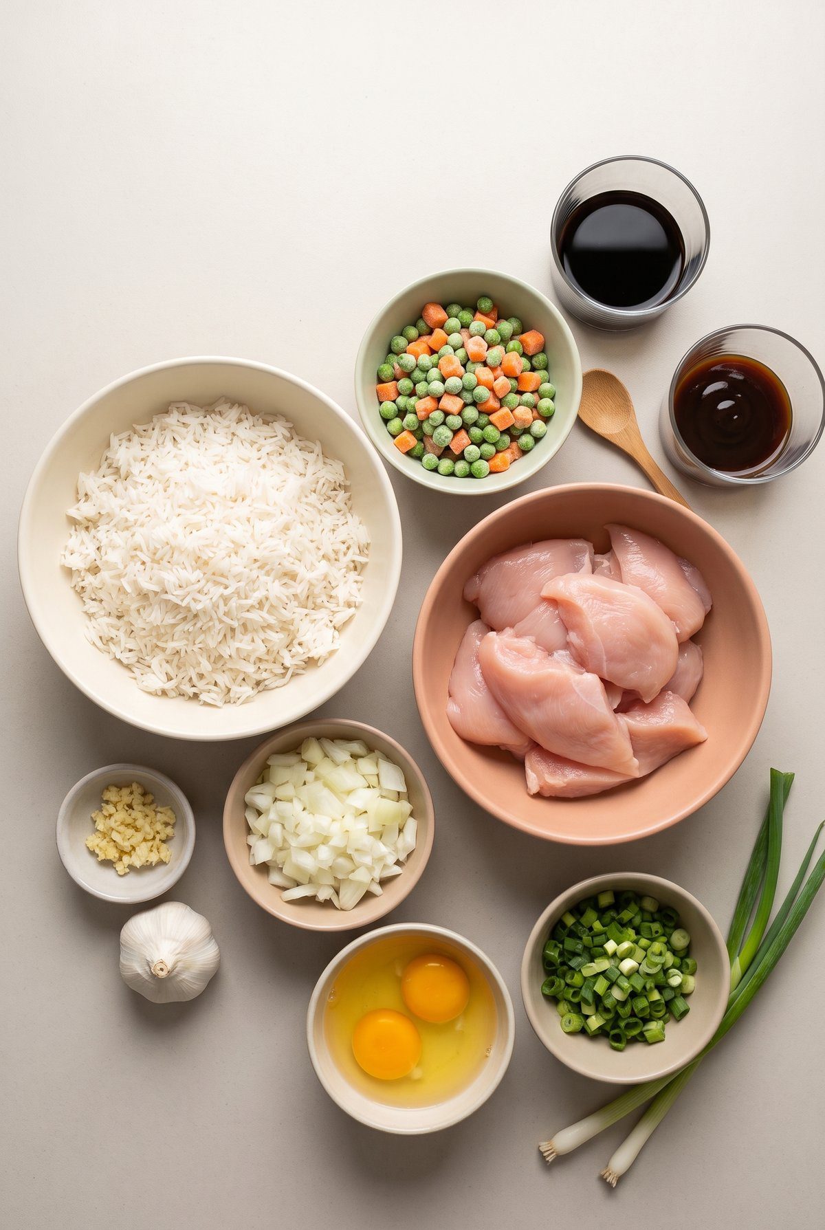 Ingredients for Chicken Fried Rice