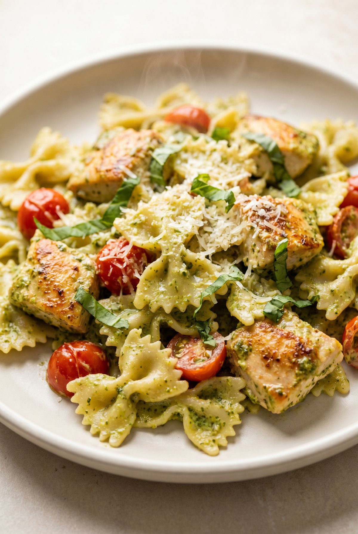Close-up of Chicken Pesto Pasta