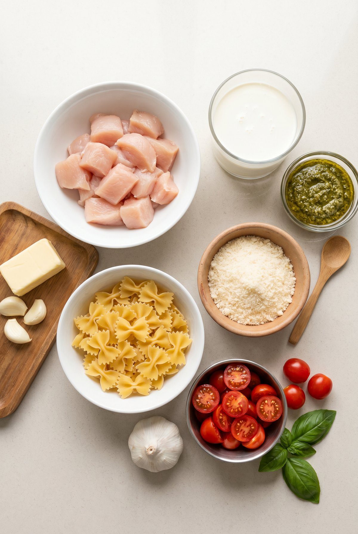 Ingredients for Chicken Pesto Pasta